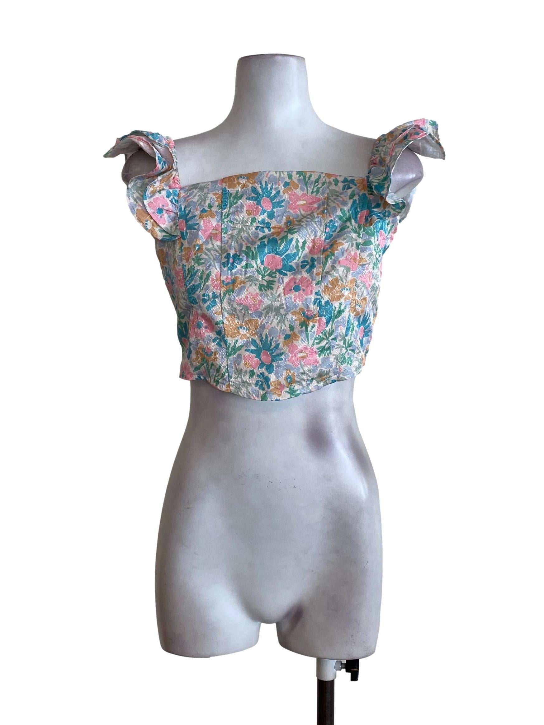 Green Floral Top