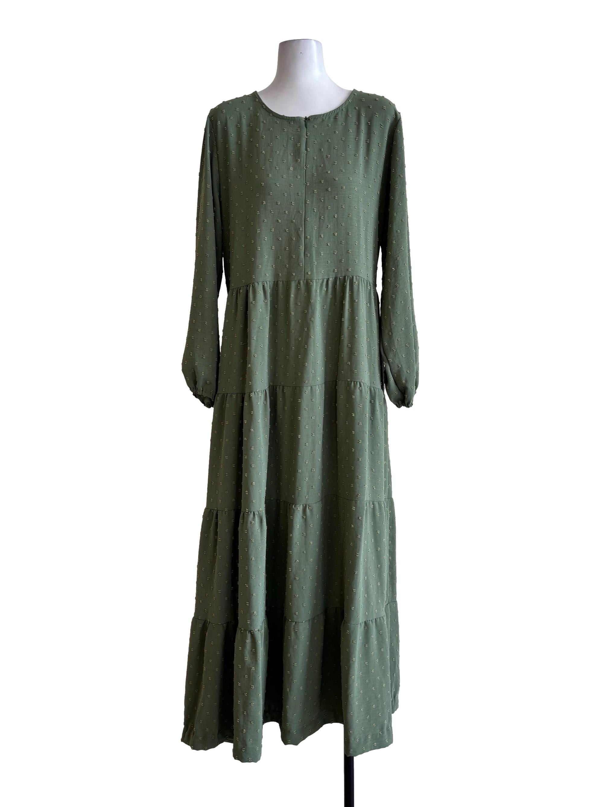 Crocodile Green Textured Dress