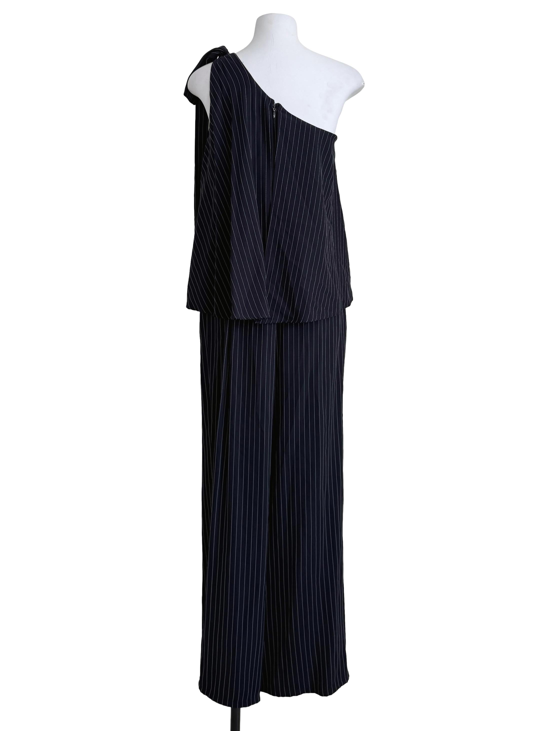 Navy Blue Asymmetric Neck Jumpsuit
