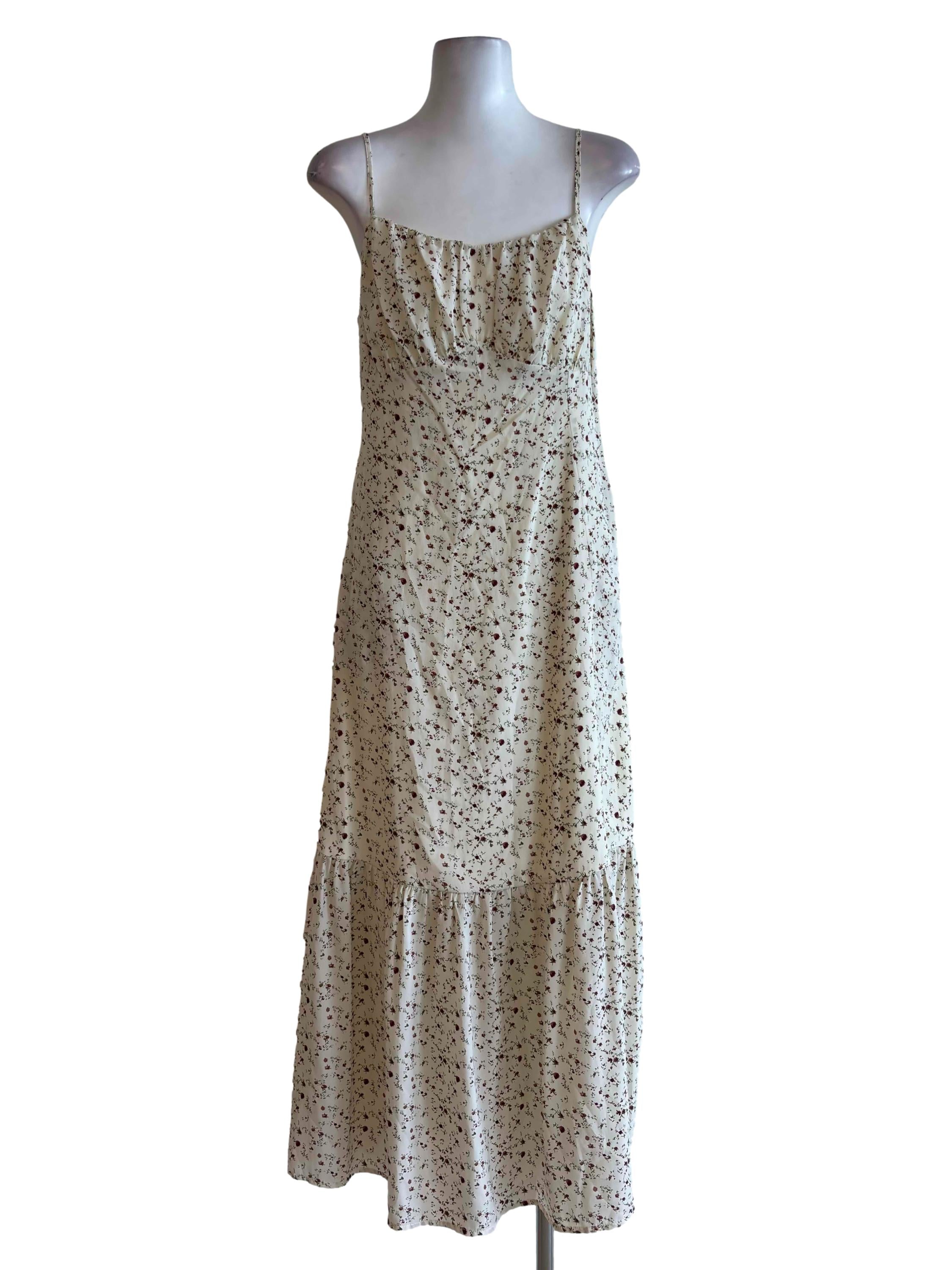 Cream Floral Slip Dress