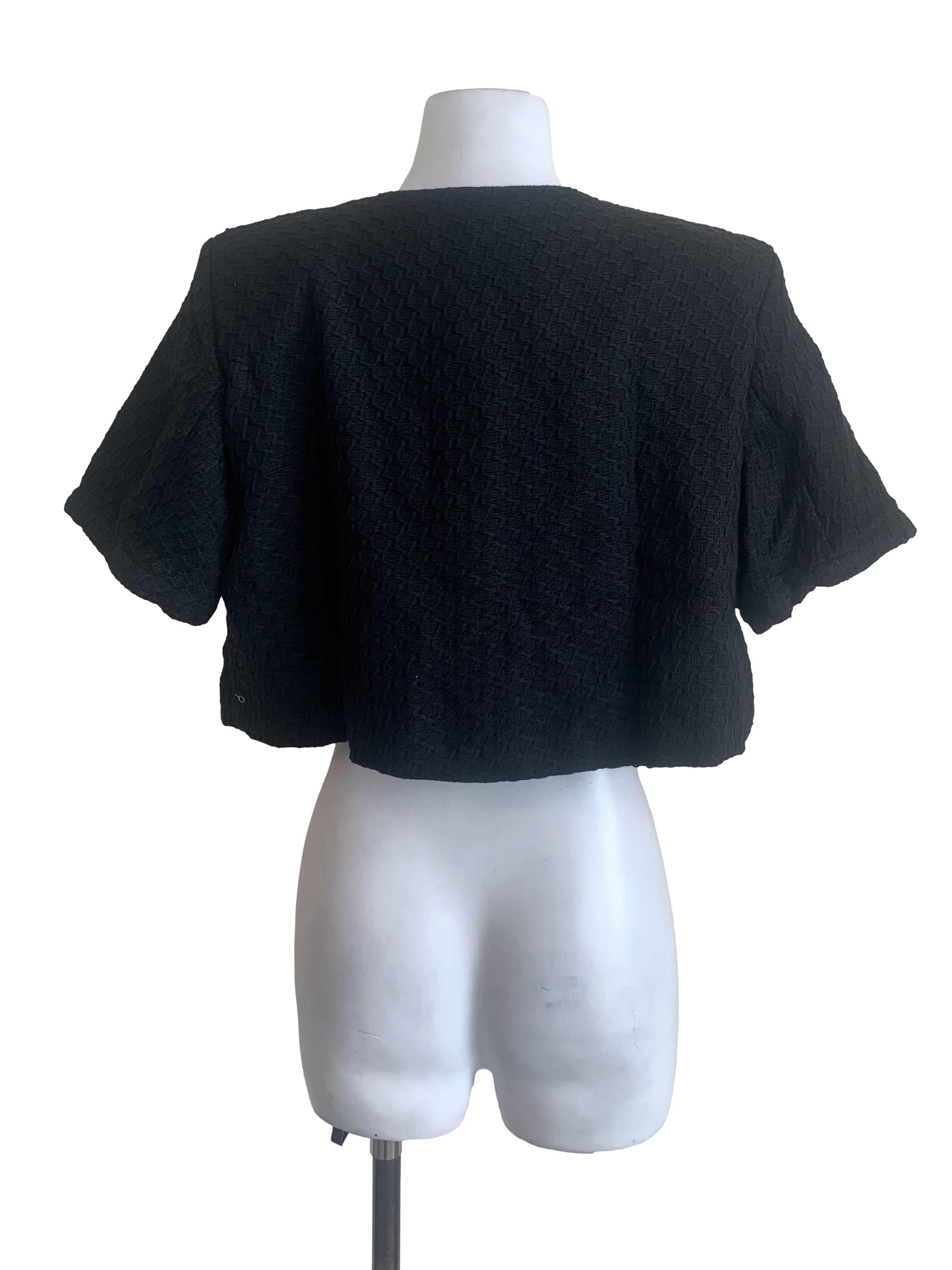 Crow Black Tweed Top