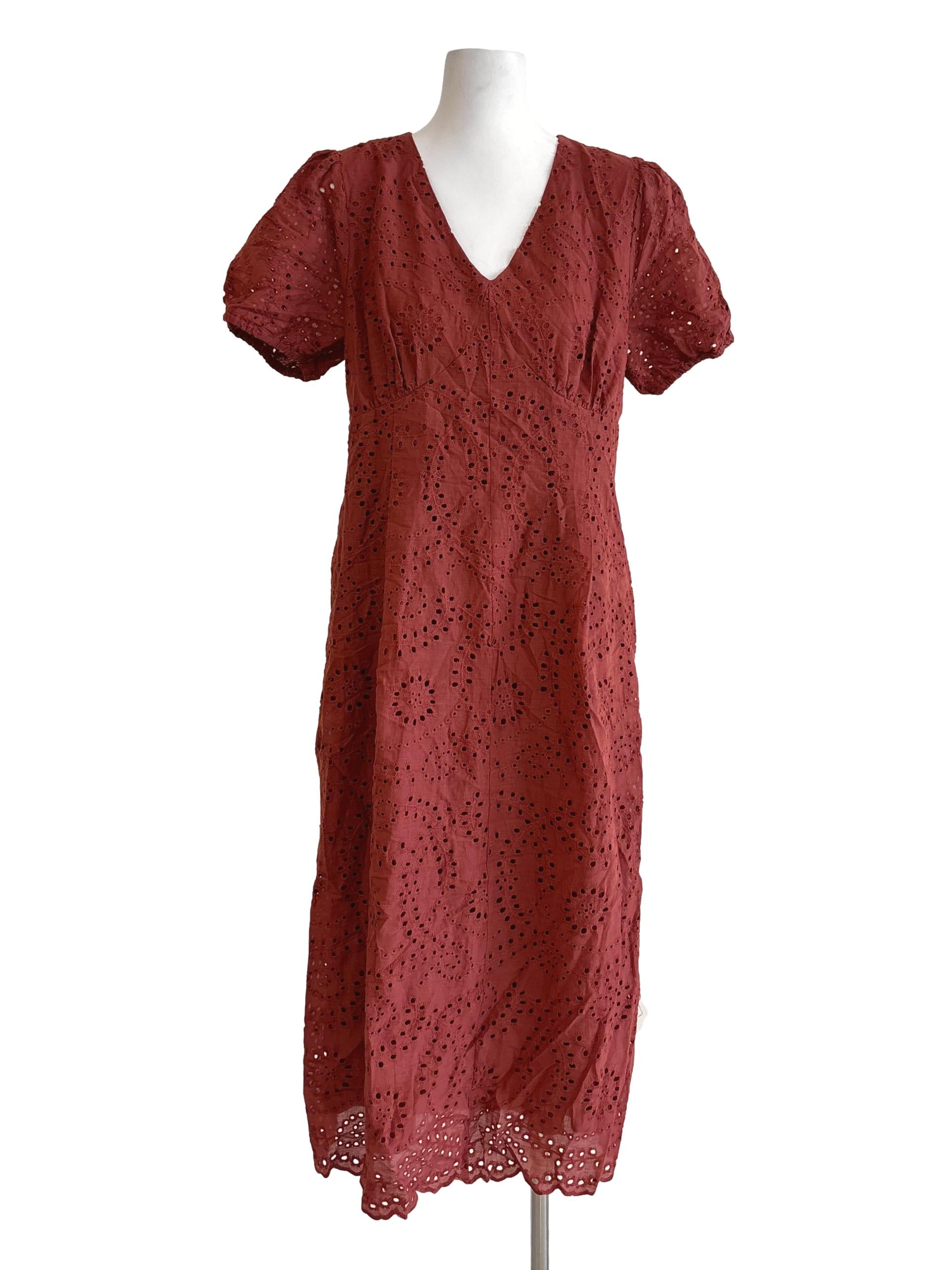 Auburn Short Sleeve Cotton Eyelet Dress