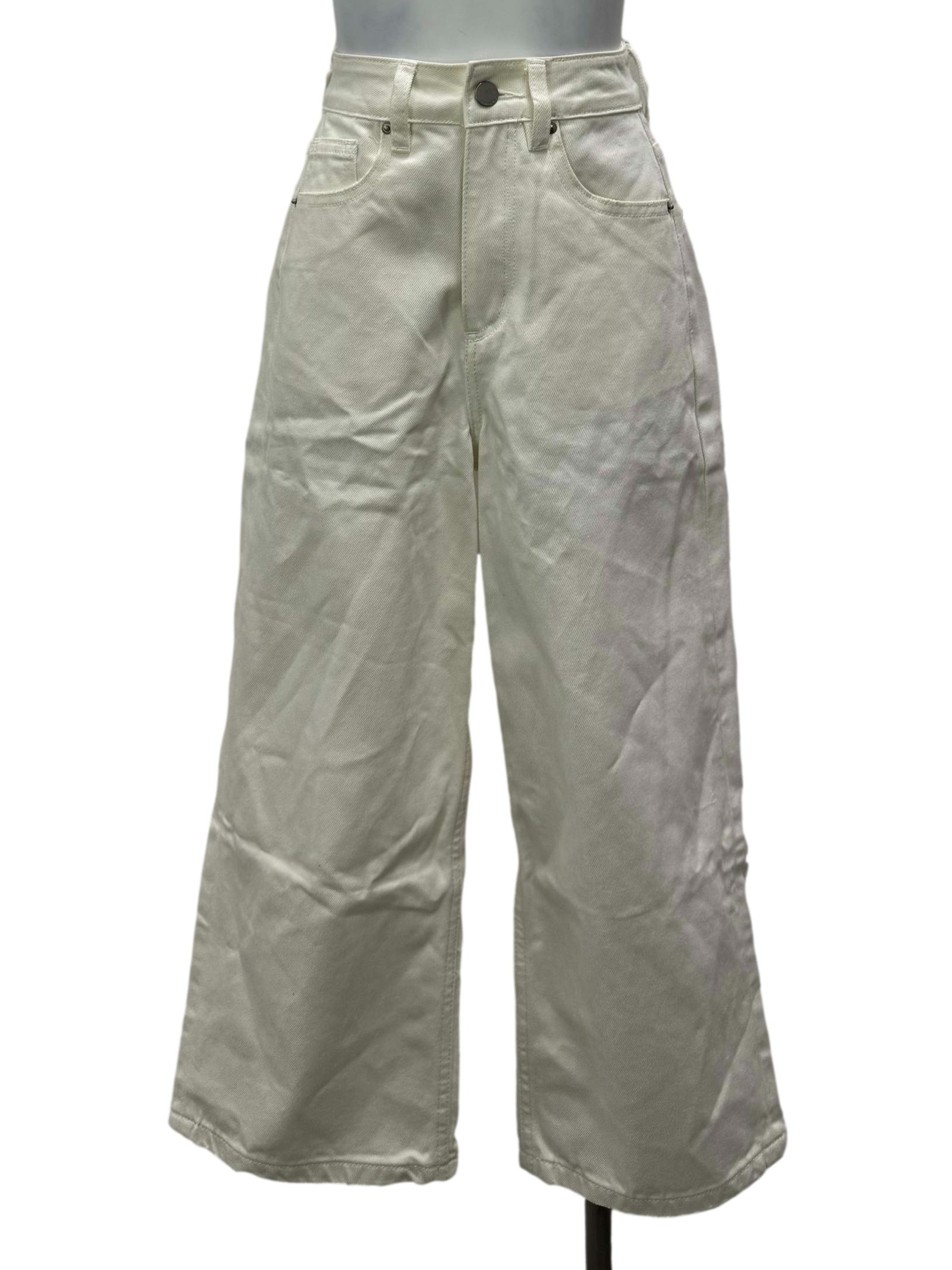 White High Waist Wide Leg Jeans
