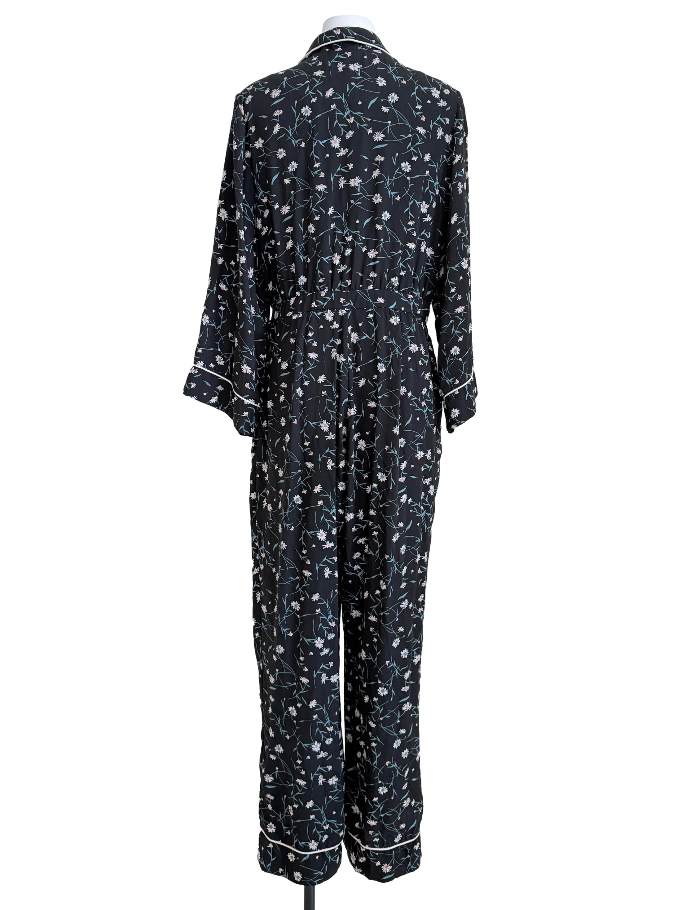 Black Flower Printed Jumpsuit