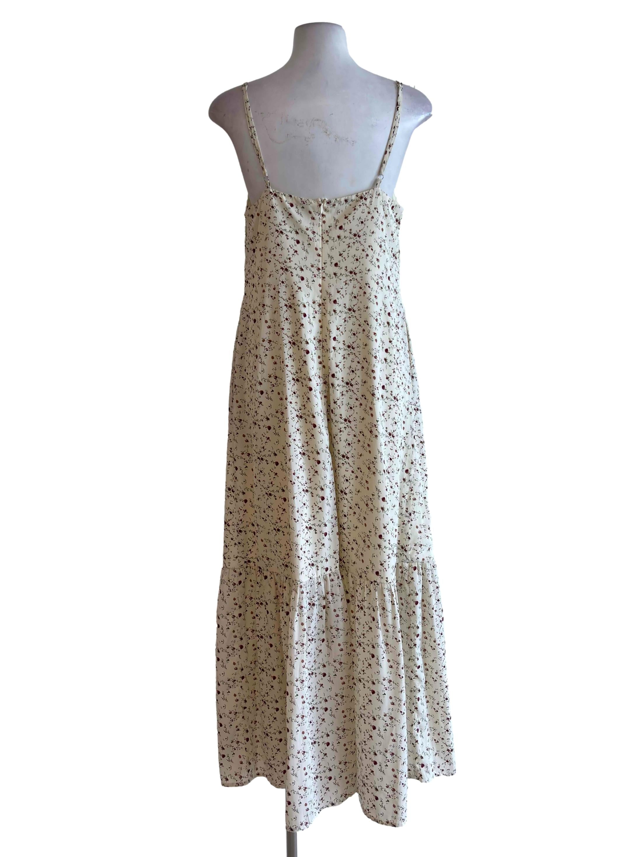 Cream Floral Slip Dress