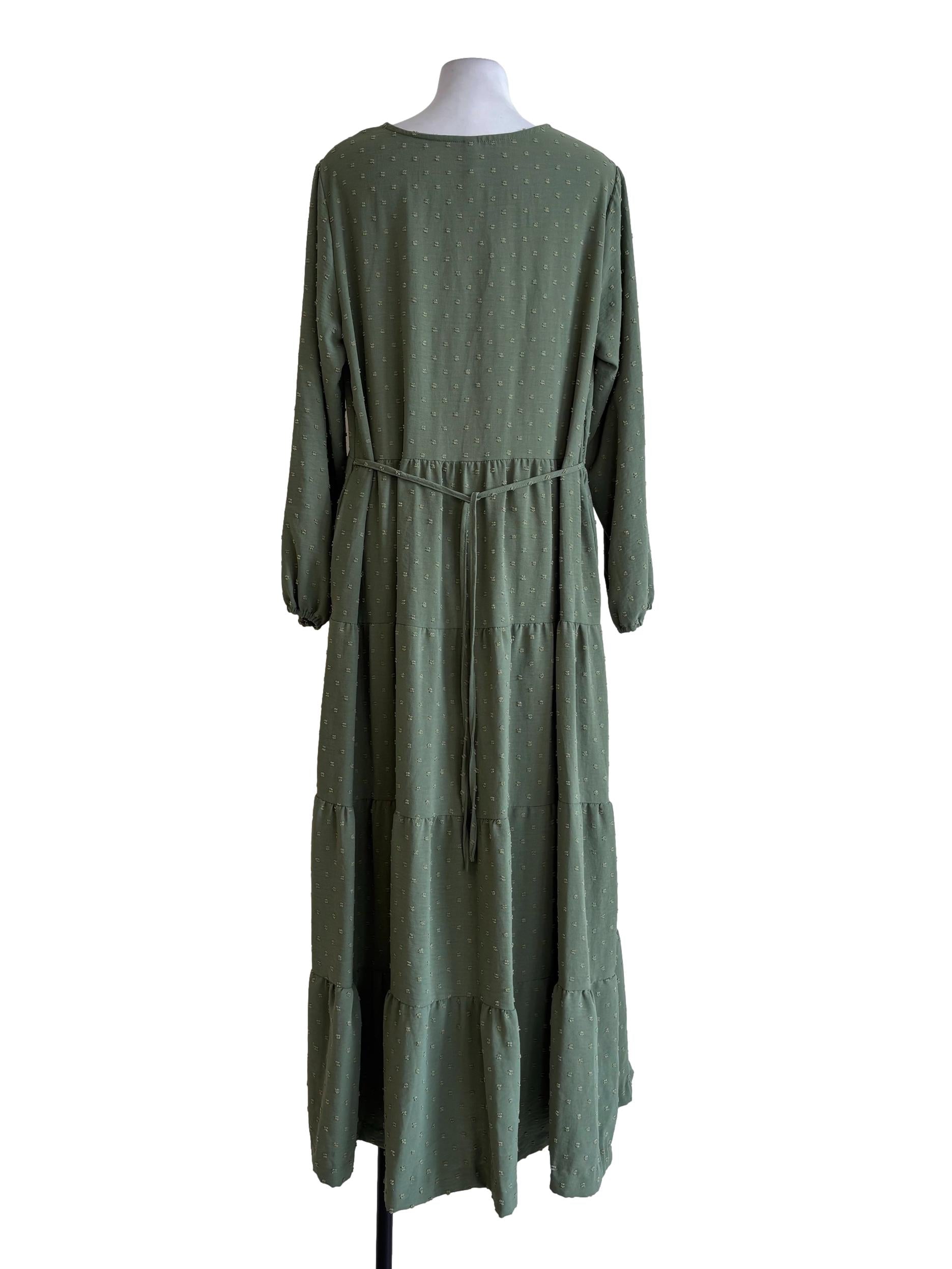 Crocodile Green Textured Dress