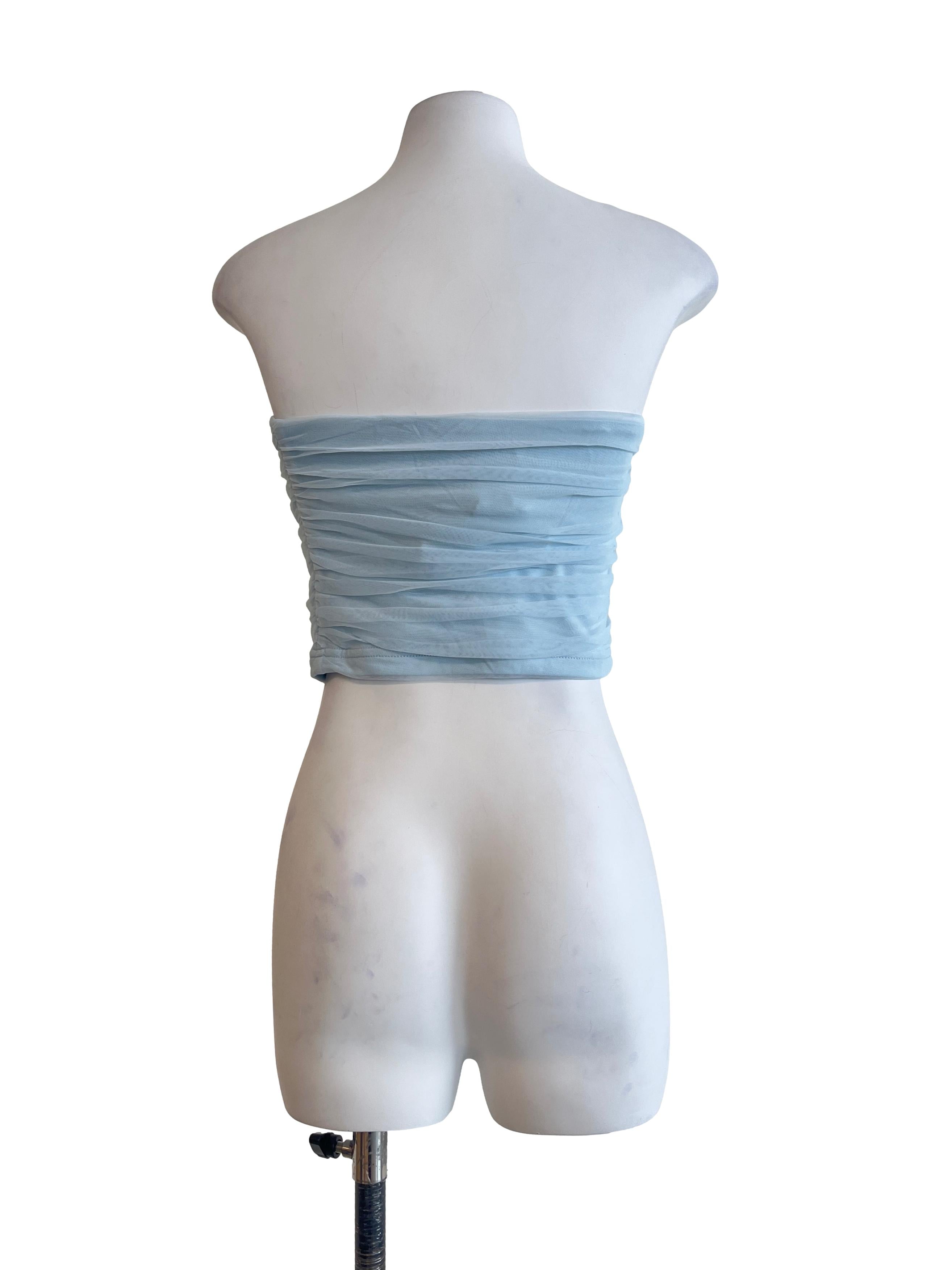 Sky Blue Strapless Top