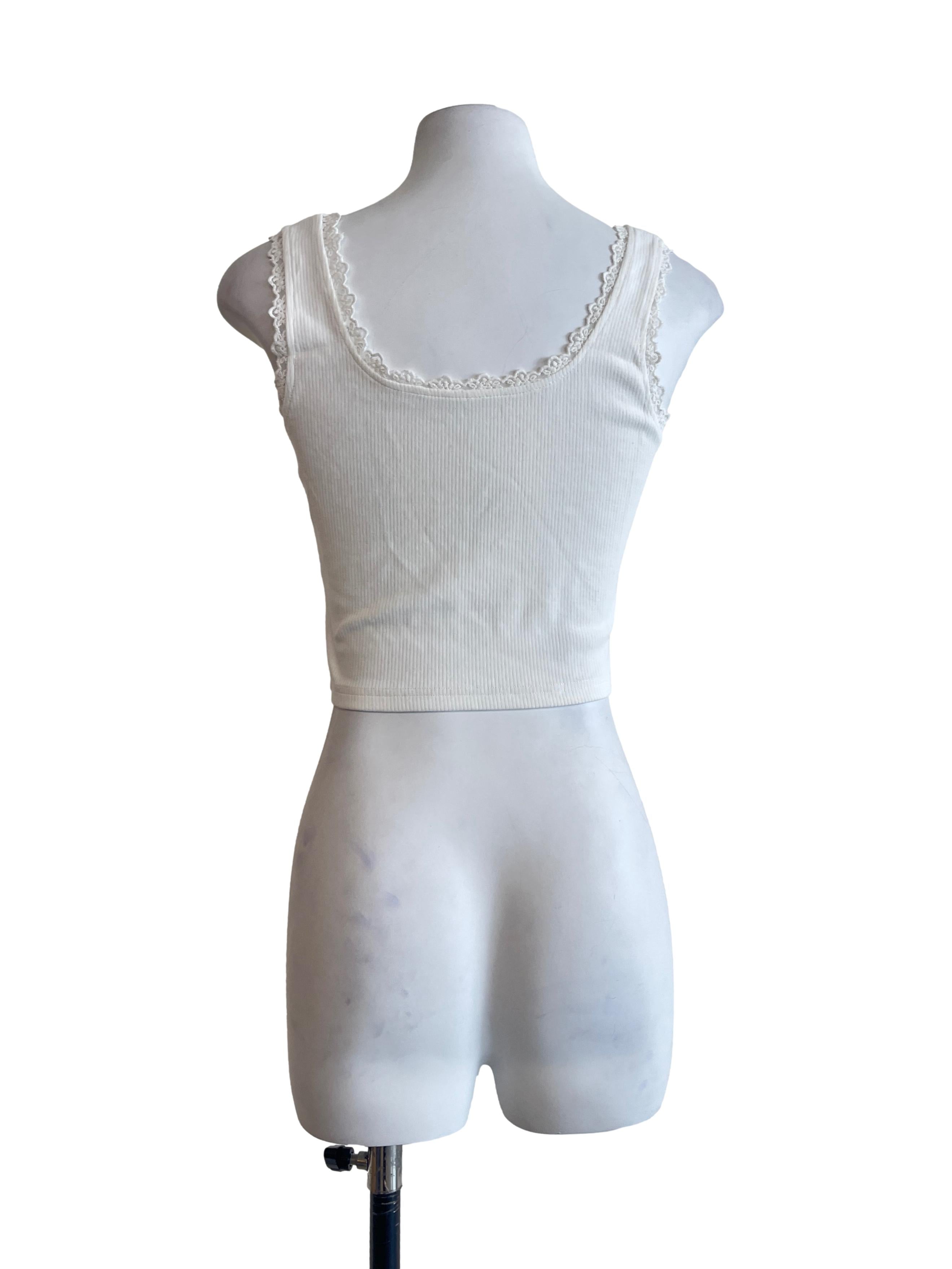 Pearl White Scoop Sleeveless Tank Top