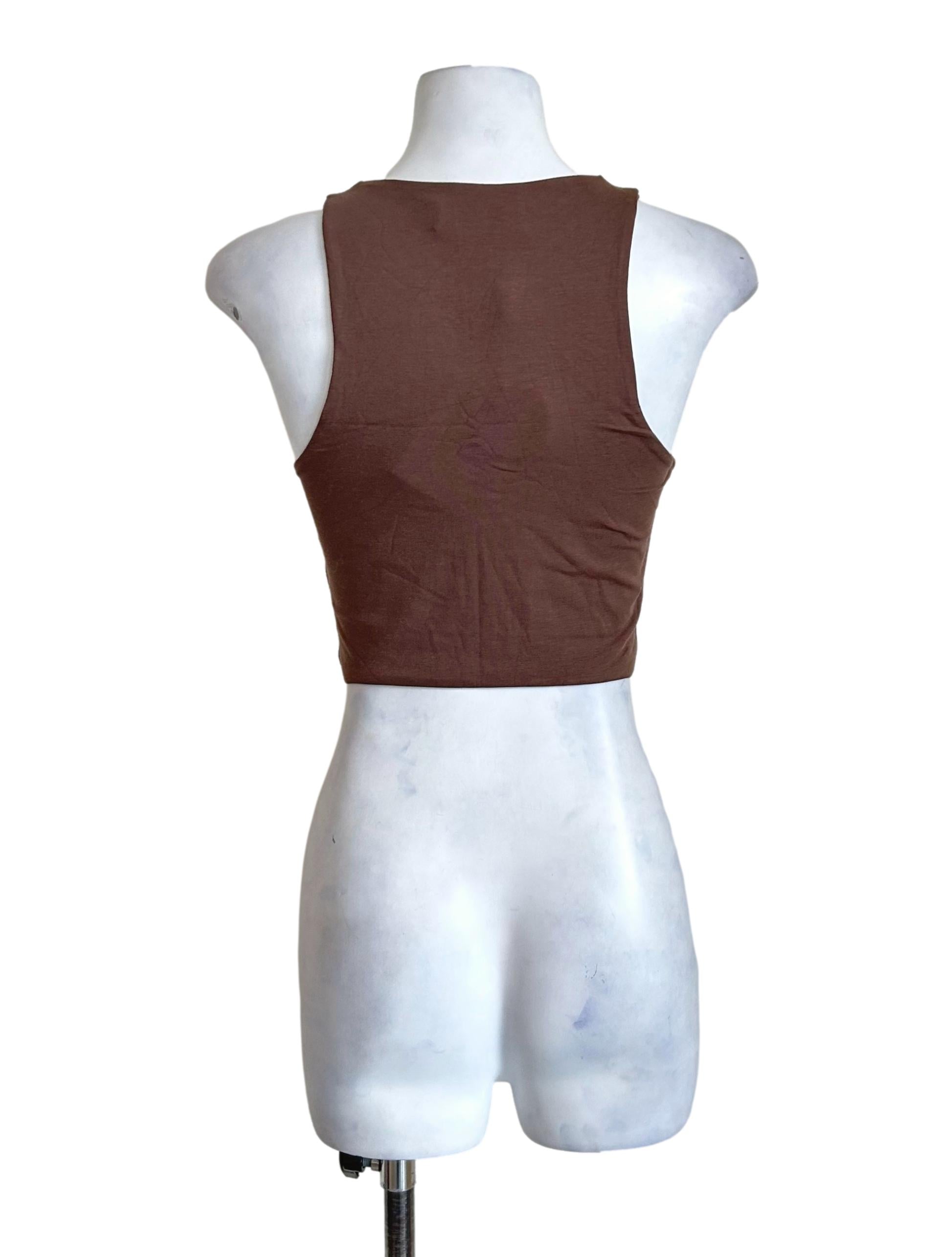 Mocha Brown High Neck Tank Top TTR
