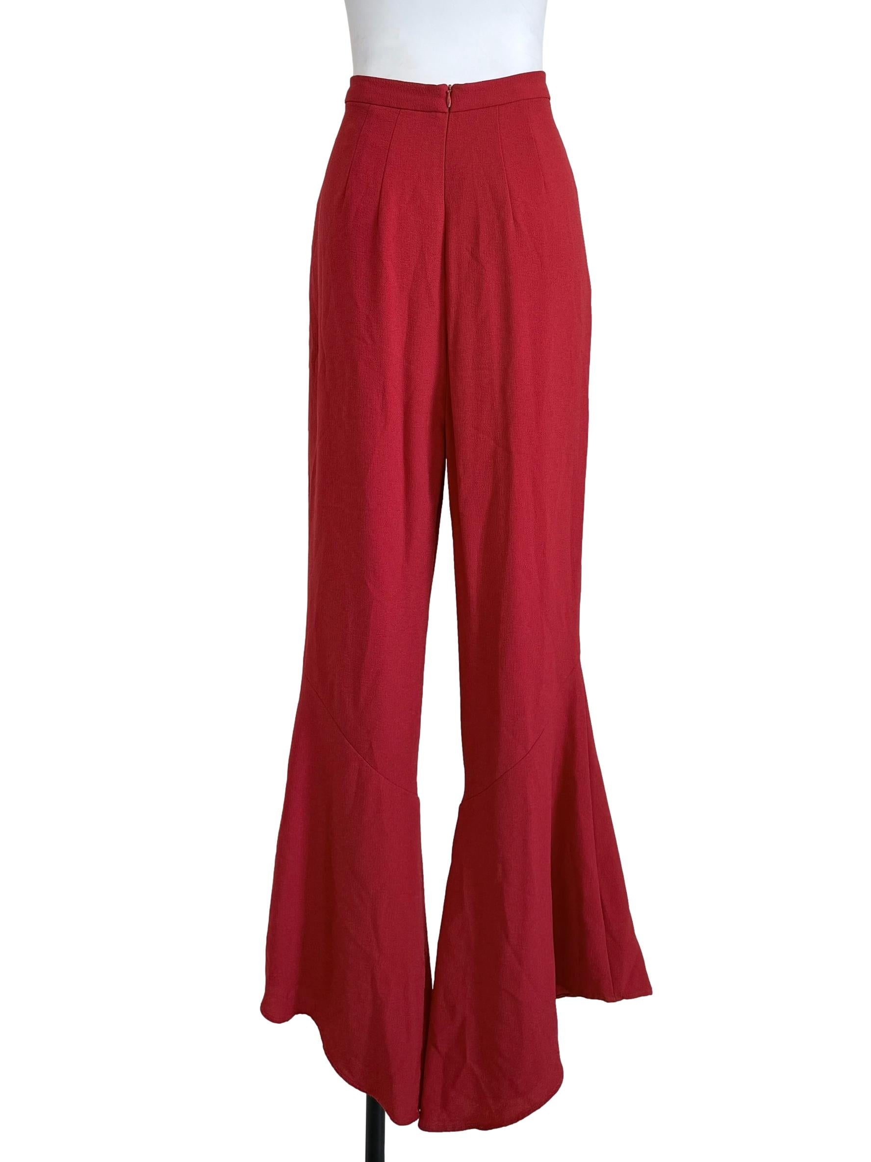 Crimson Red Bootcut Pants