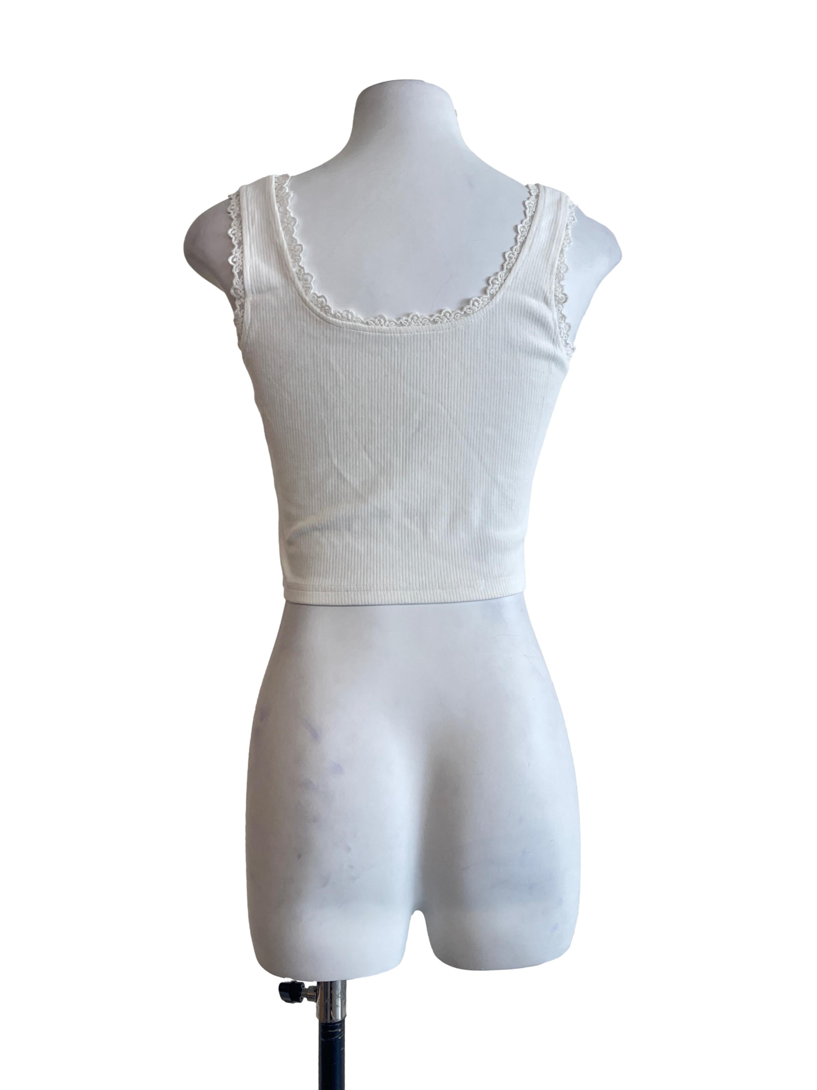 Pearl White Scoop Sleeveless Tank Top