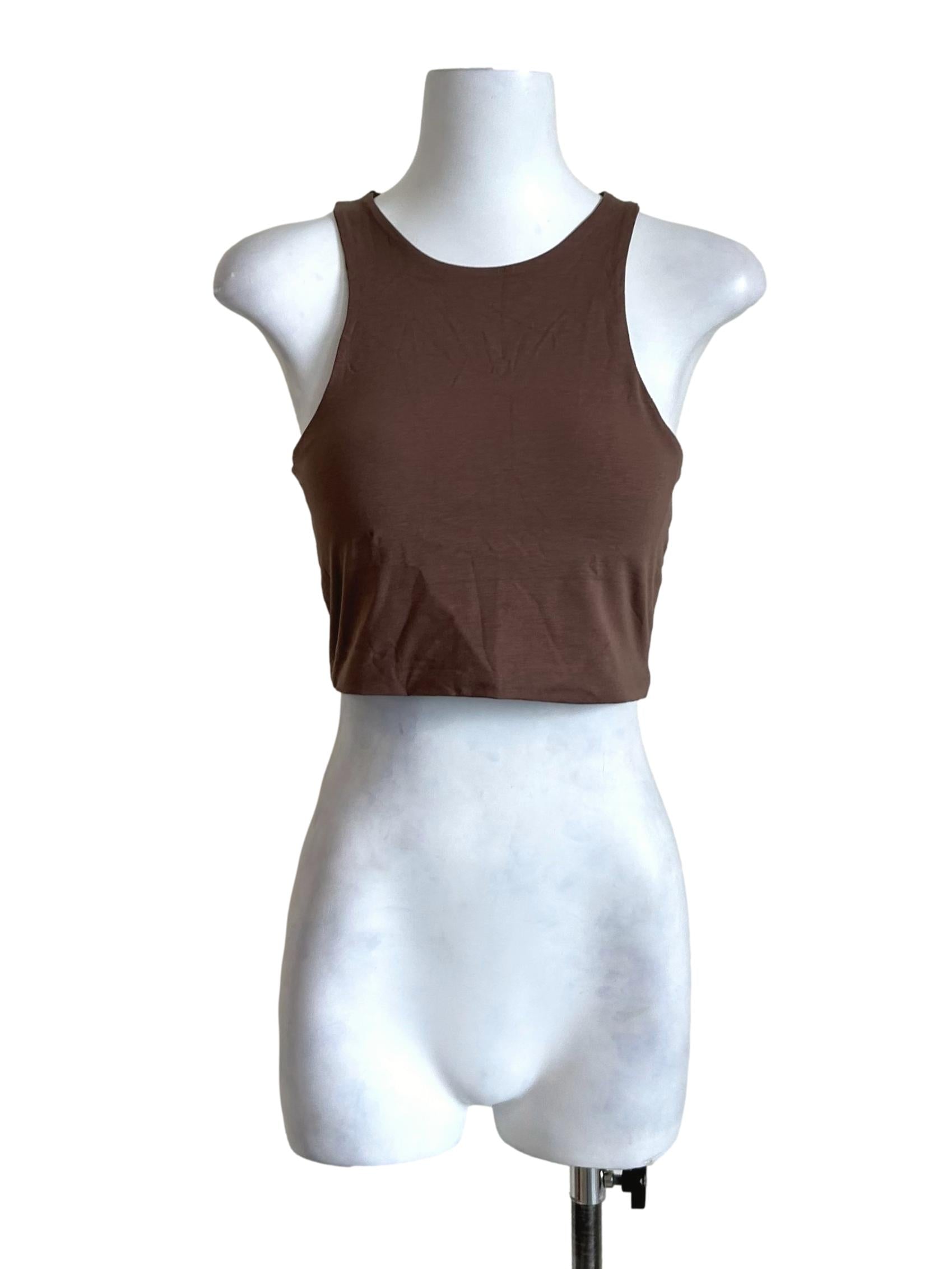 Mocha Brown High Neck Tank Top TTR
