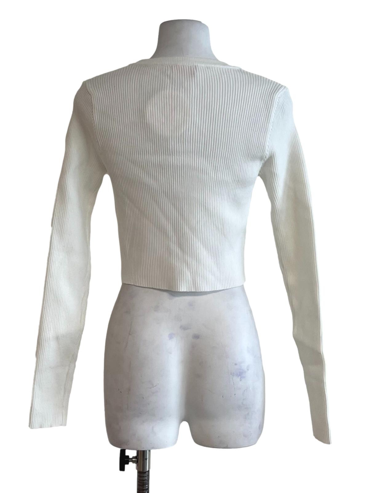 White Jewel Neckline Blouse