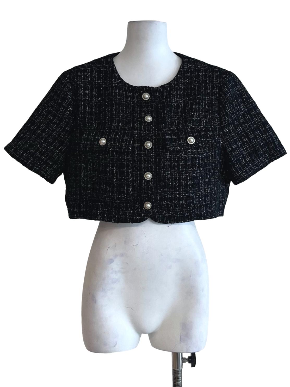 Black Jewel Neckline Blouse