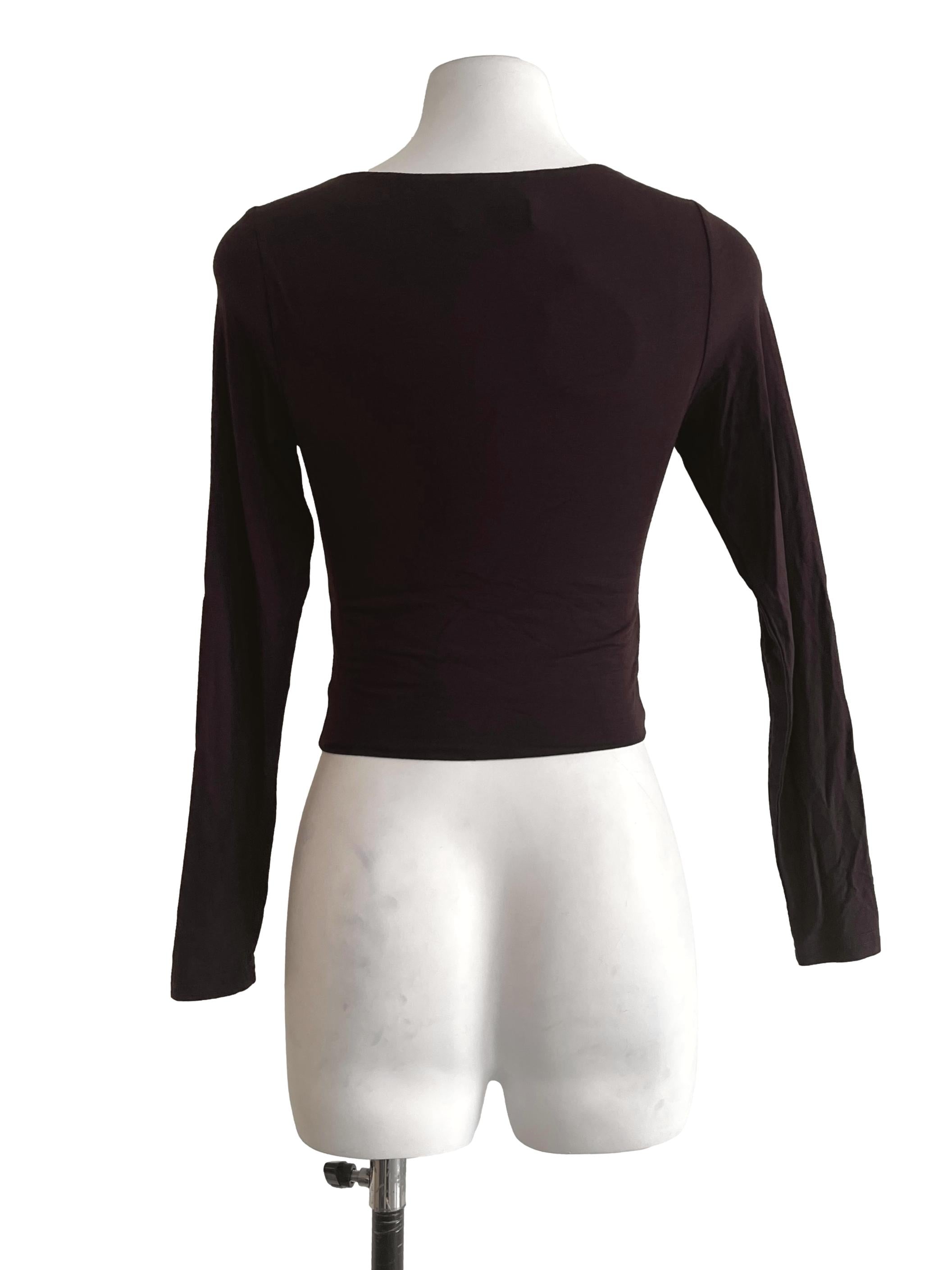 Syrup Brown Scoop Long Sleeve Top