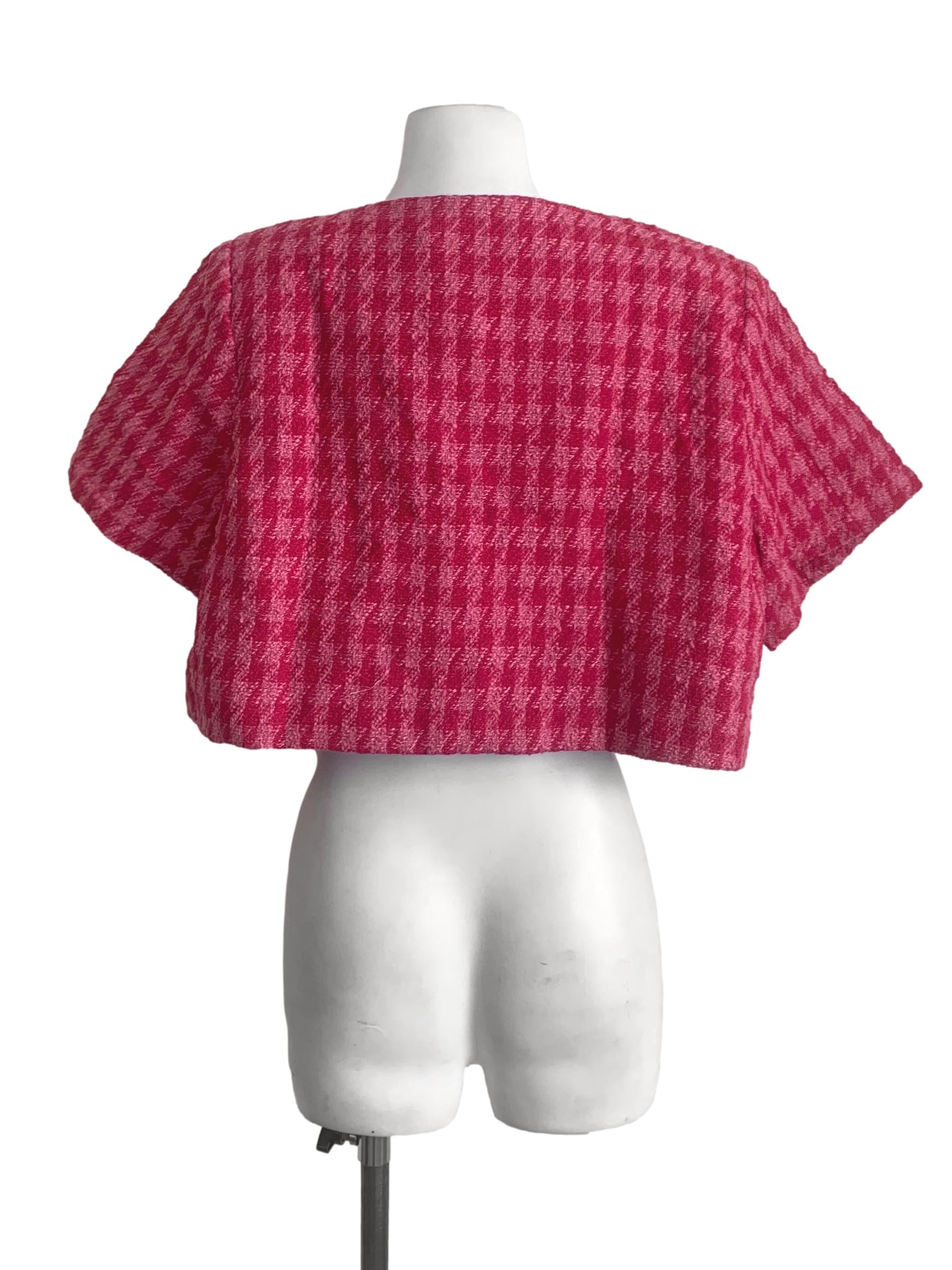 Magenta Pink Tweed Top