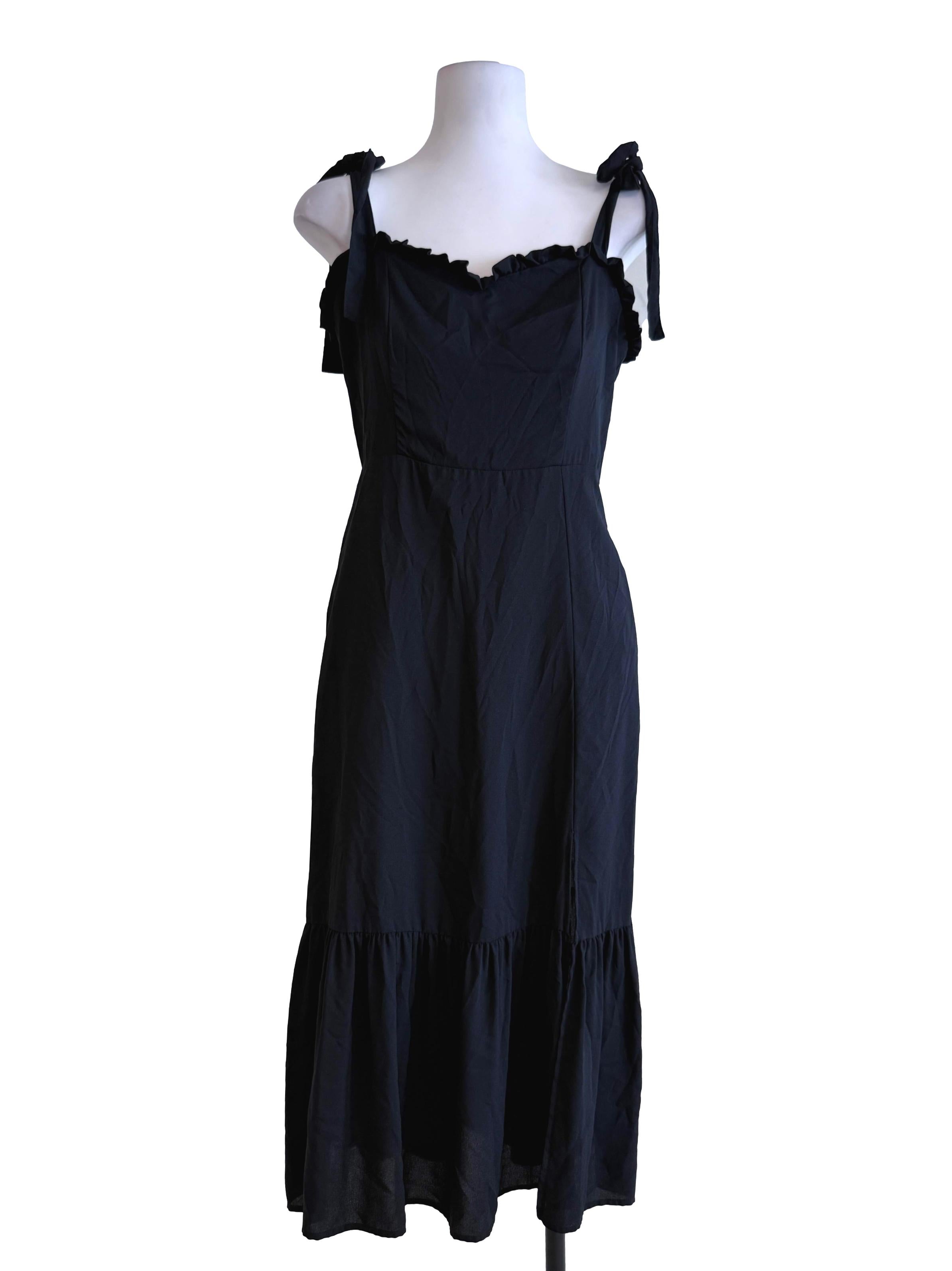 Black A Line Sleeveless Dress