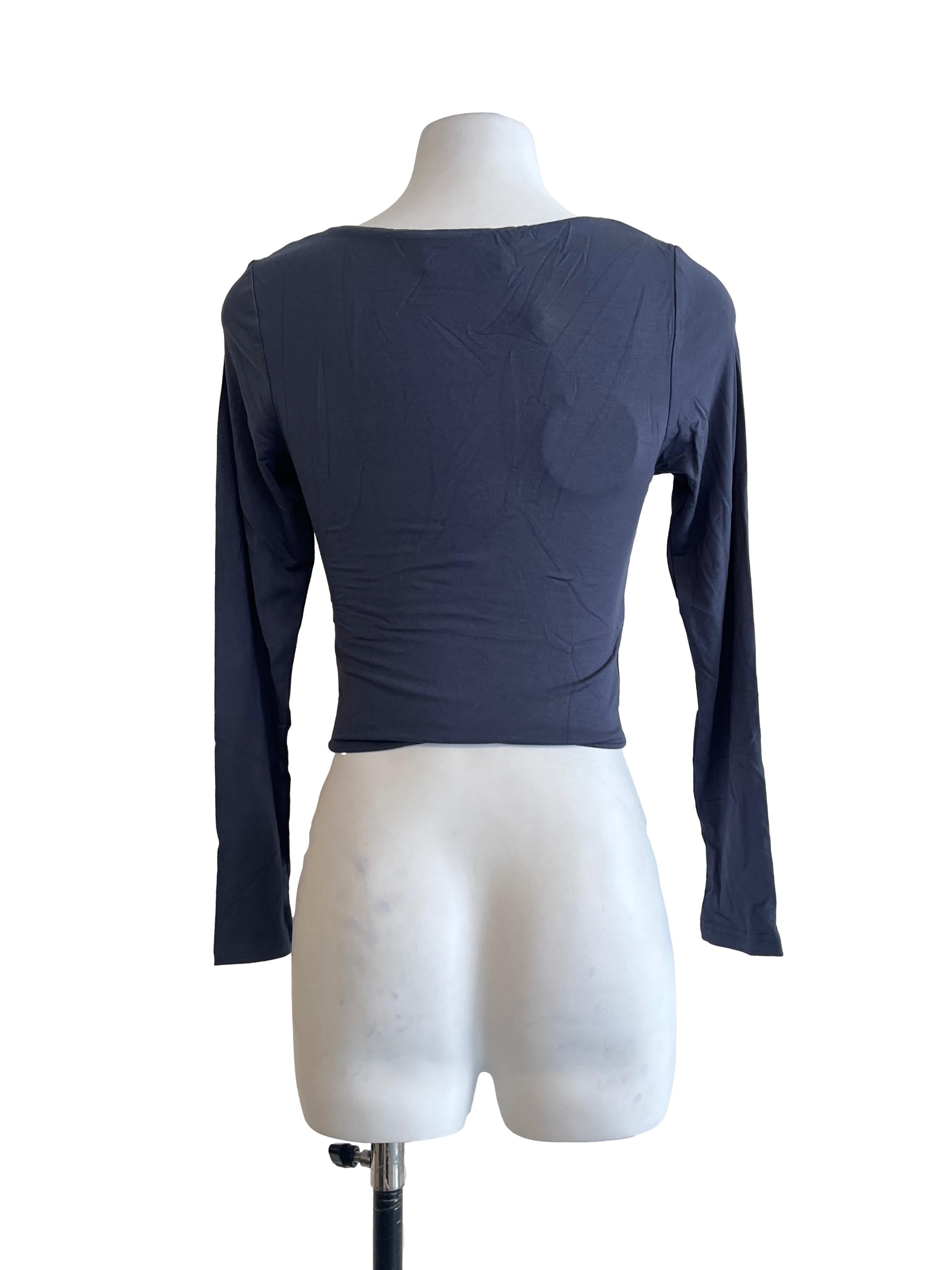 Porpoise Grey Scoop Long Sleeve Top