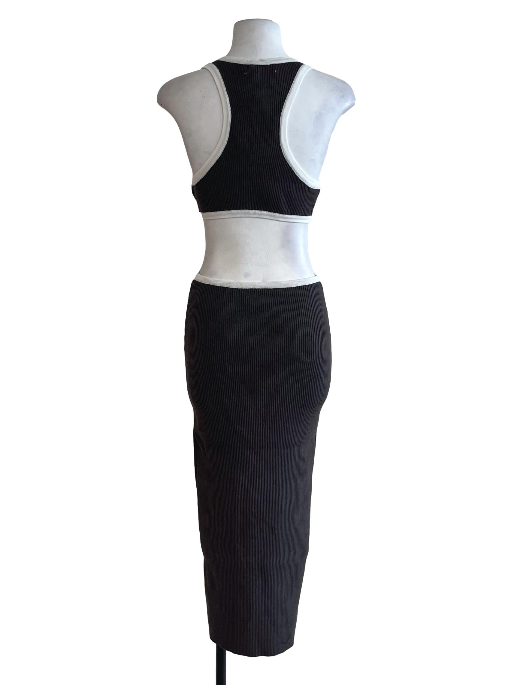 Lead Grey Bengal Stripe Bodycon Dress