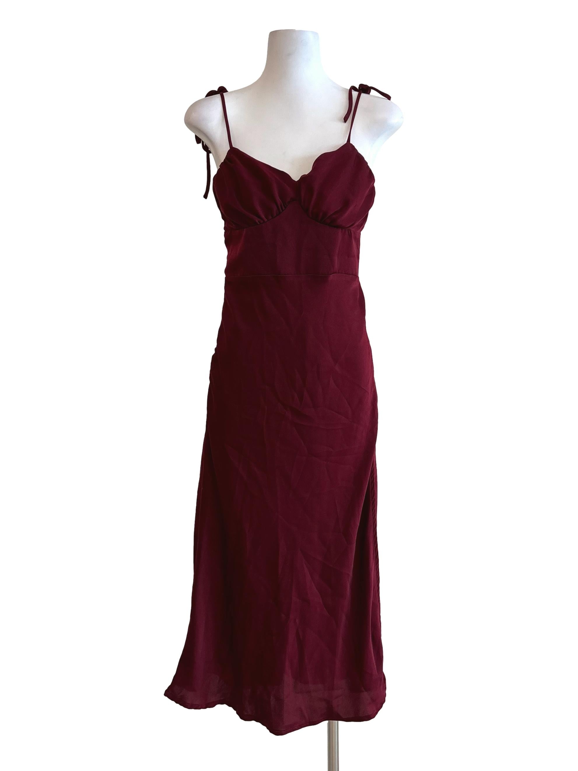 Burgundy Sweetheart Slip Dress