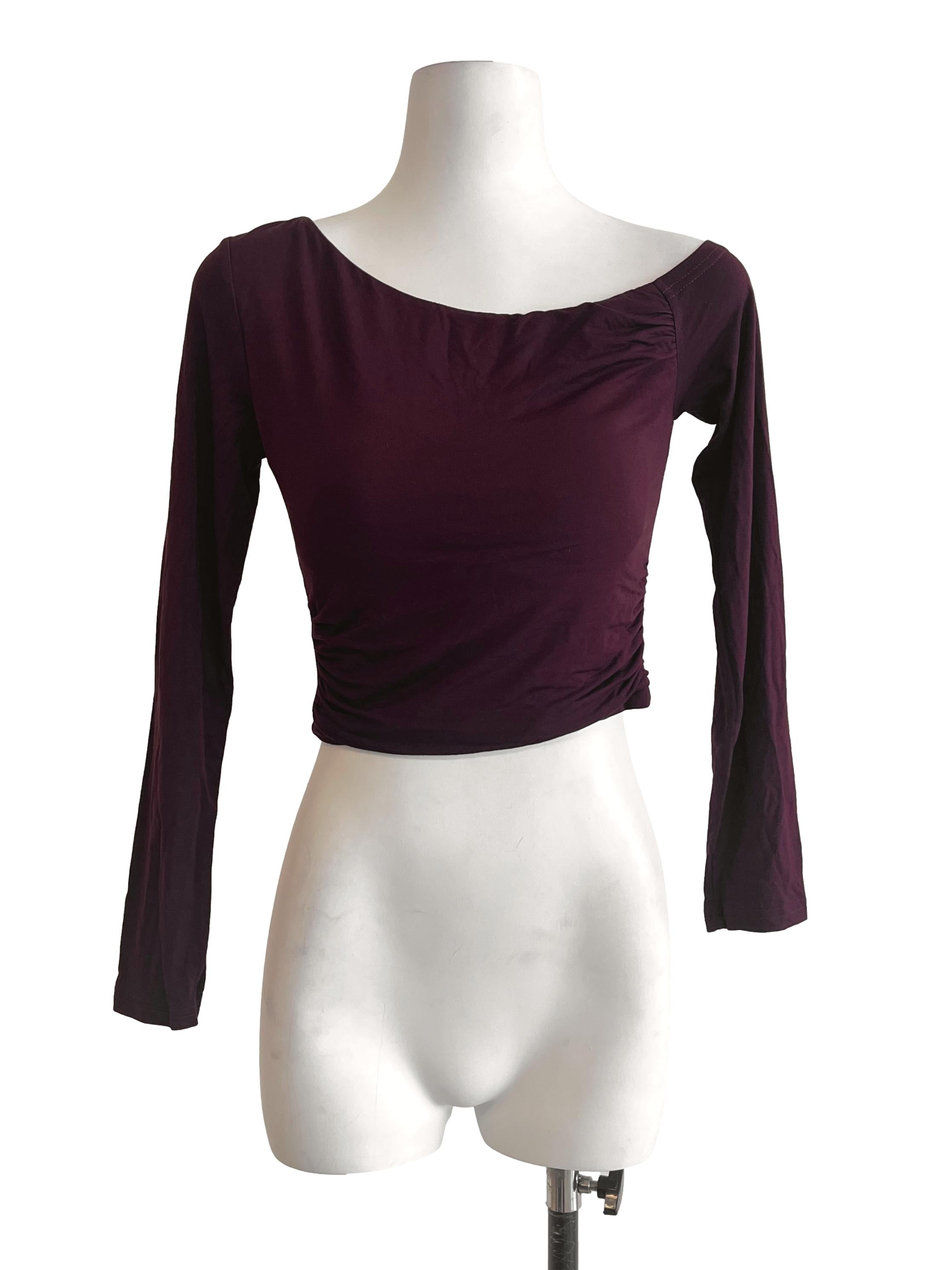 Penny Brown Off Shoulder Long Sleeve Top