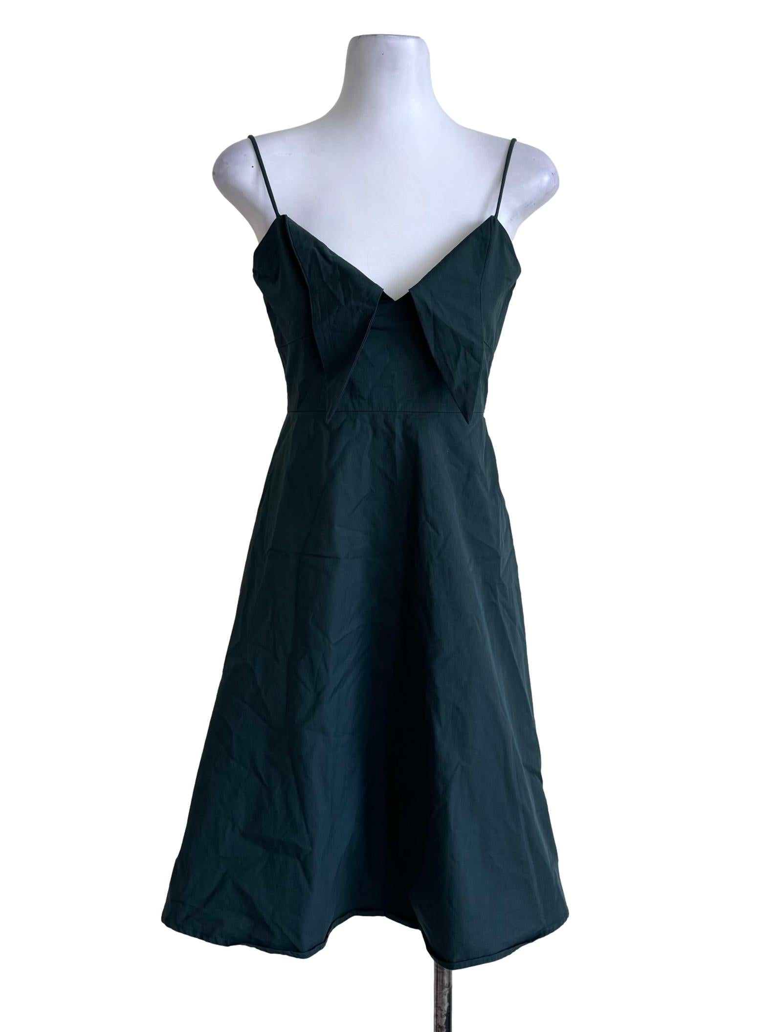 Teal V-Neck Spaghetti-Strap Mini Dress