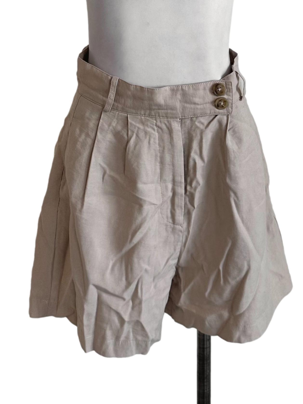 Sand Beige Button Shorts TTR