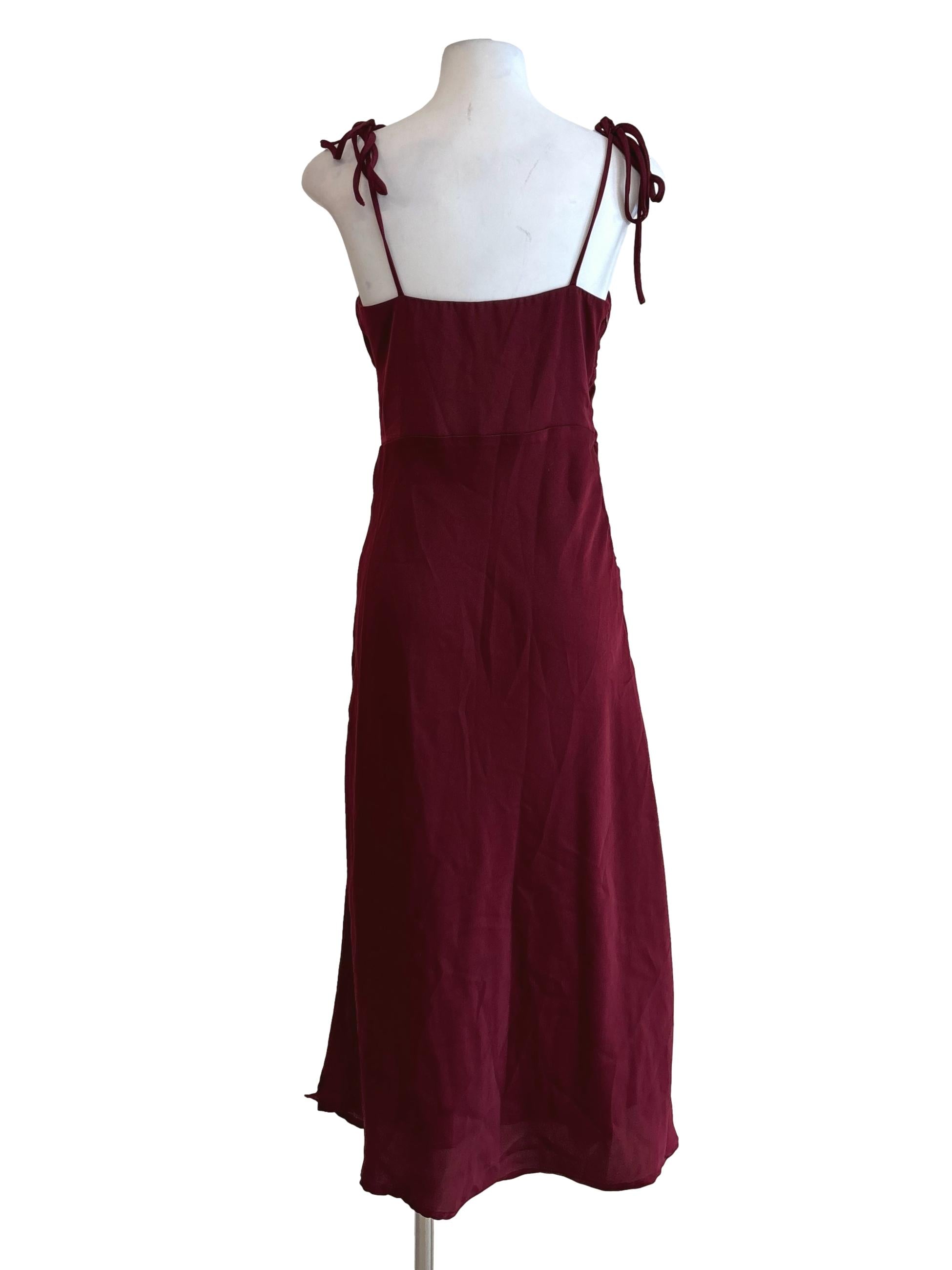 Burgundy Sweetheart Slip Dress
