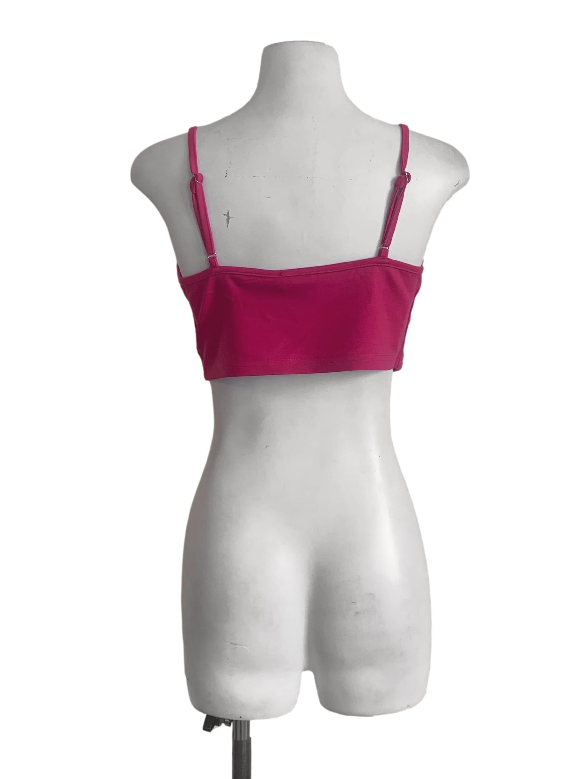 Hot Pink Sweetheart Neck Top