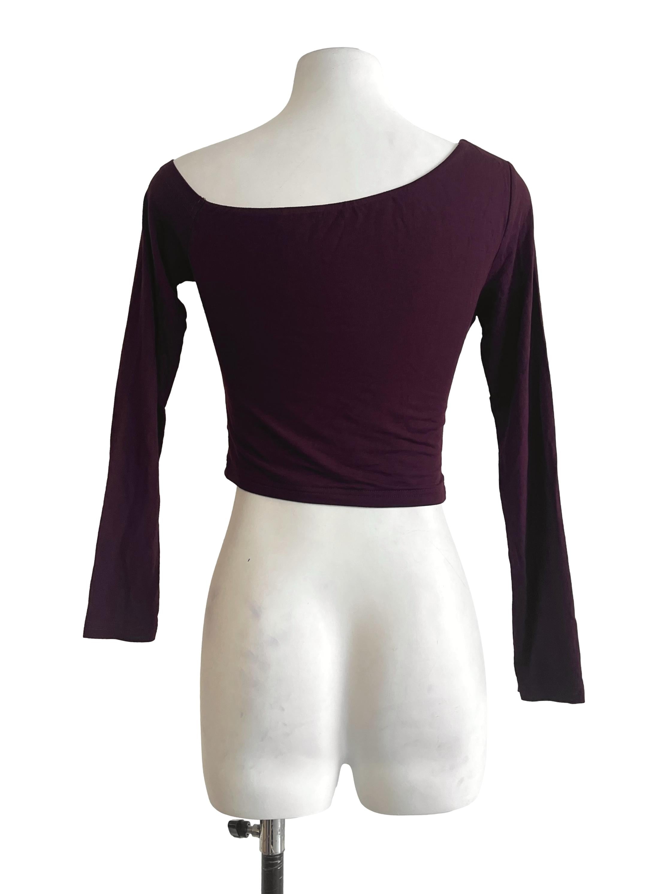 Penny Brown Off Shoulder Long Sleeve Top