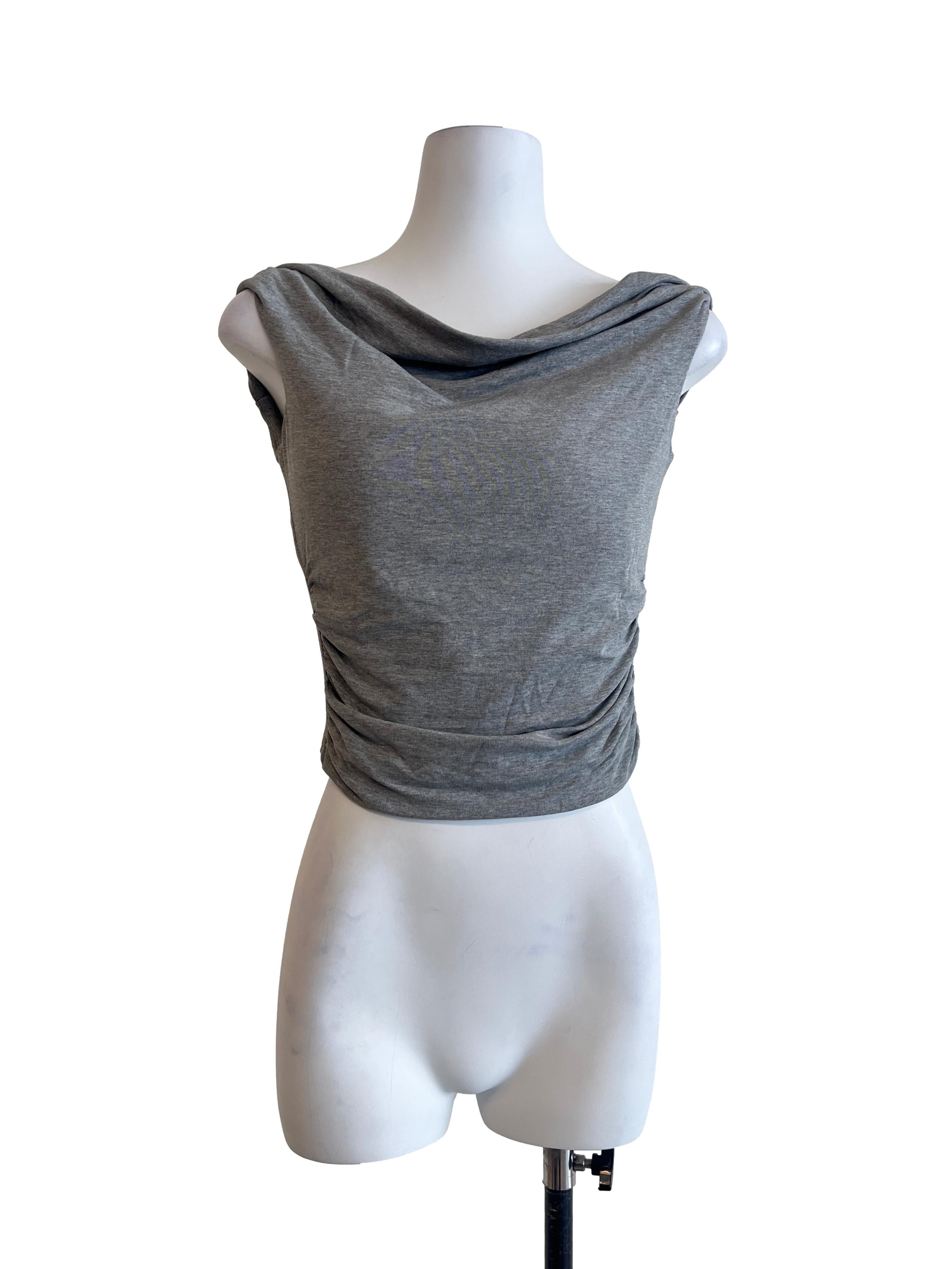 Coin Silver Cowl Sleeveless Top