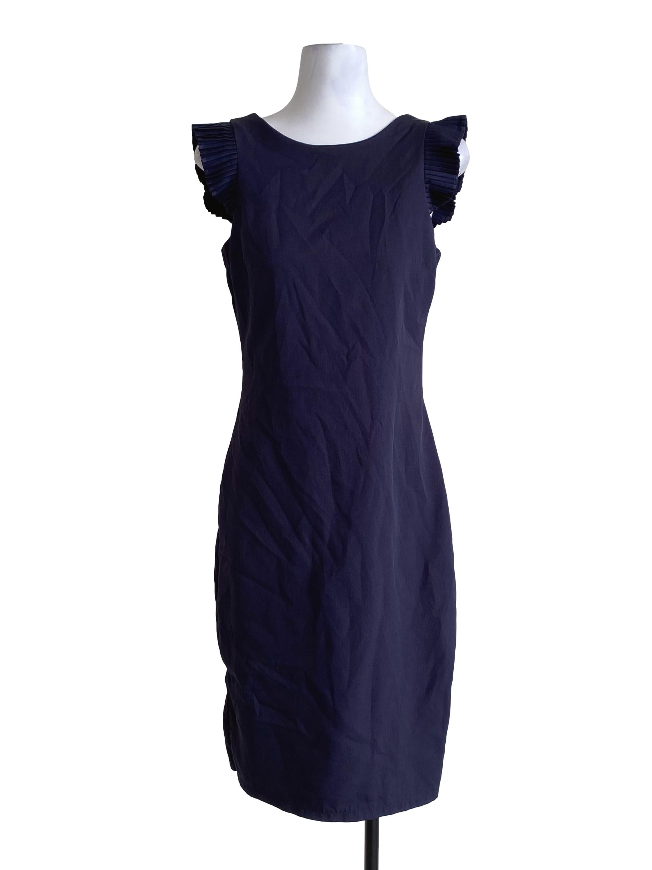 Dark Navy Blue Square Drop Waist Dress