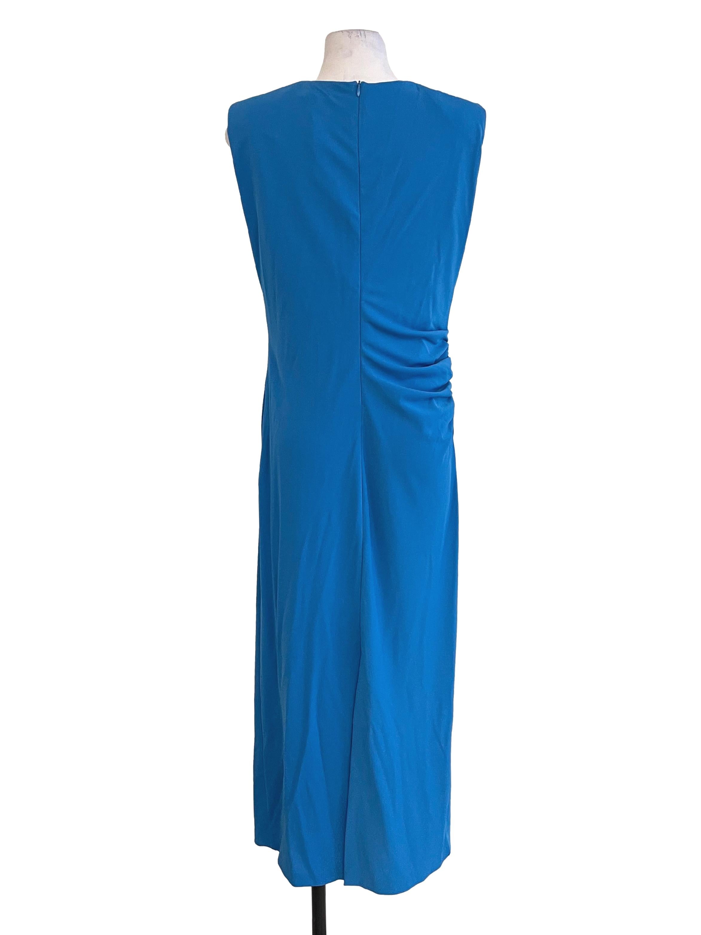 Sky Blue Scrunch Sleeveless Dress