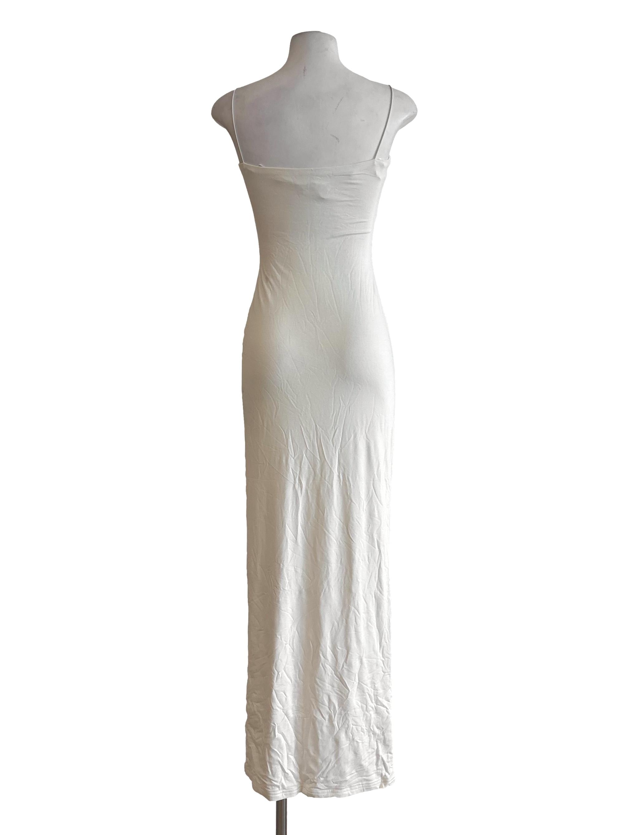 Ivory White Spaghetti Strap Bodycon Dress