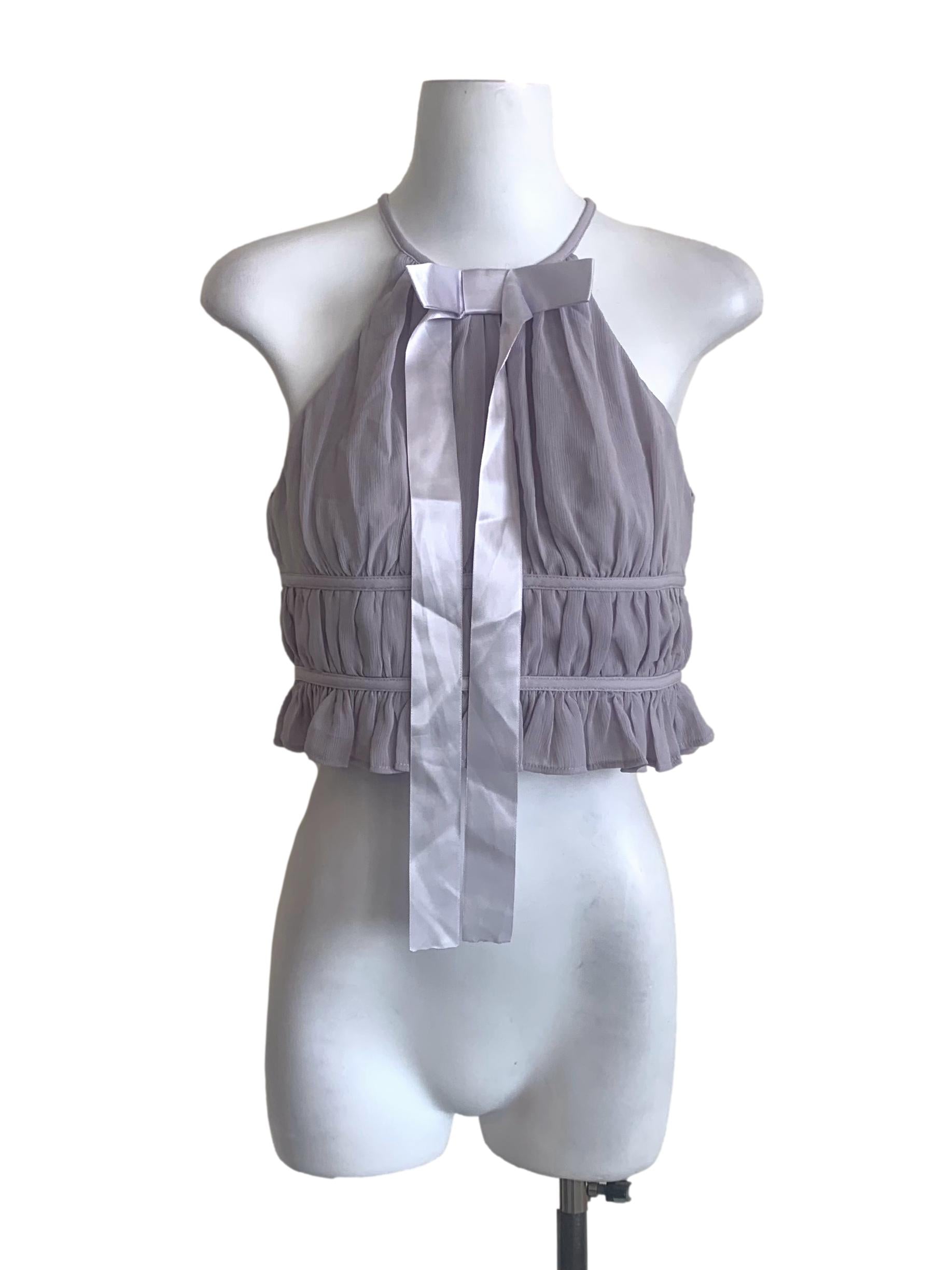 Heather Purple Halter Neck Top