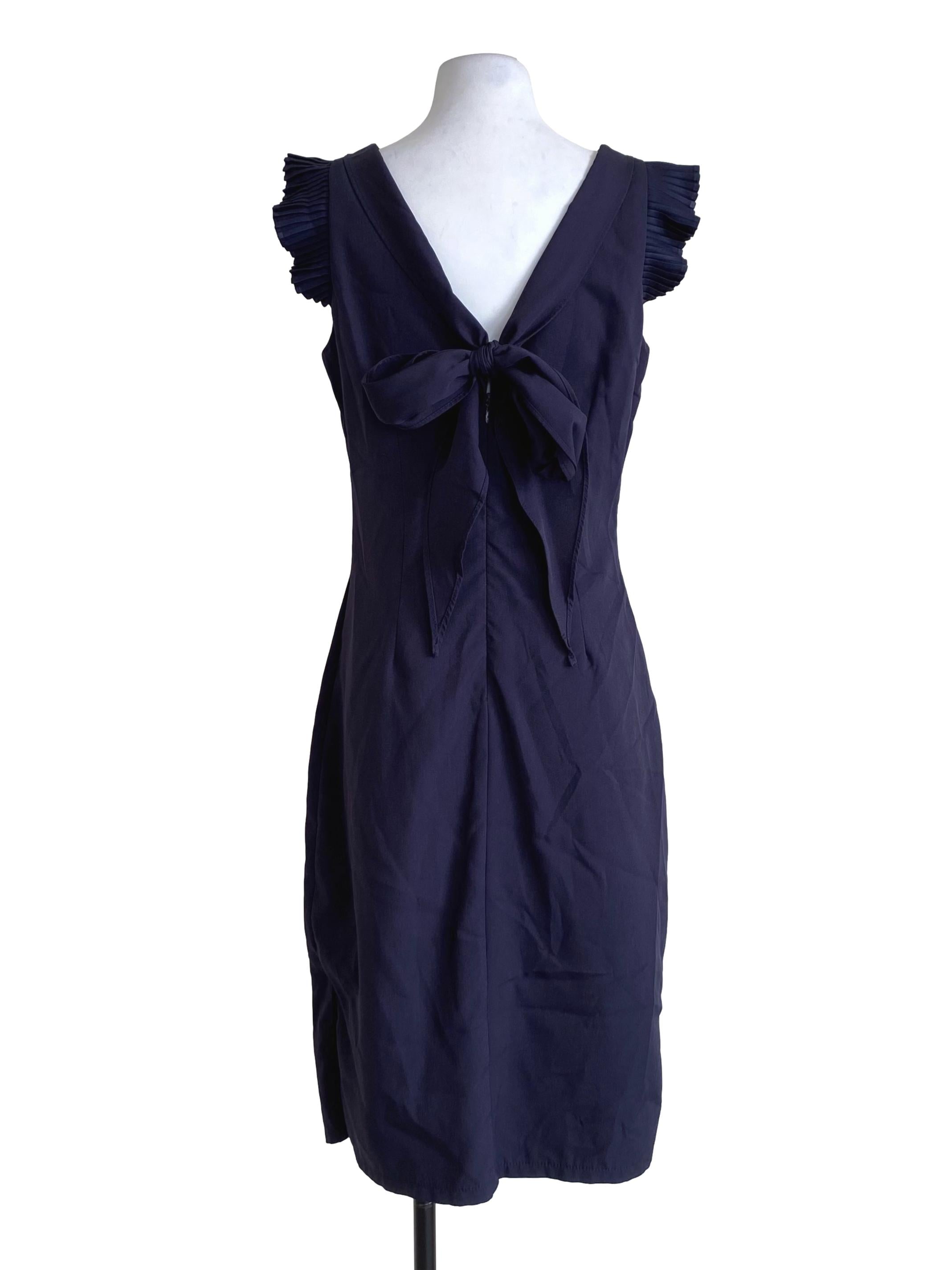 Dark Navy Blue Square Drop Waist Dress