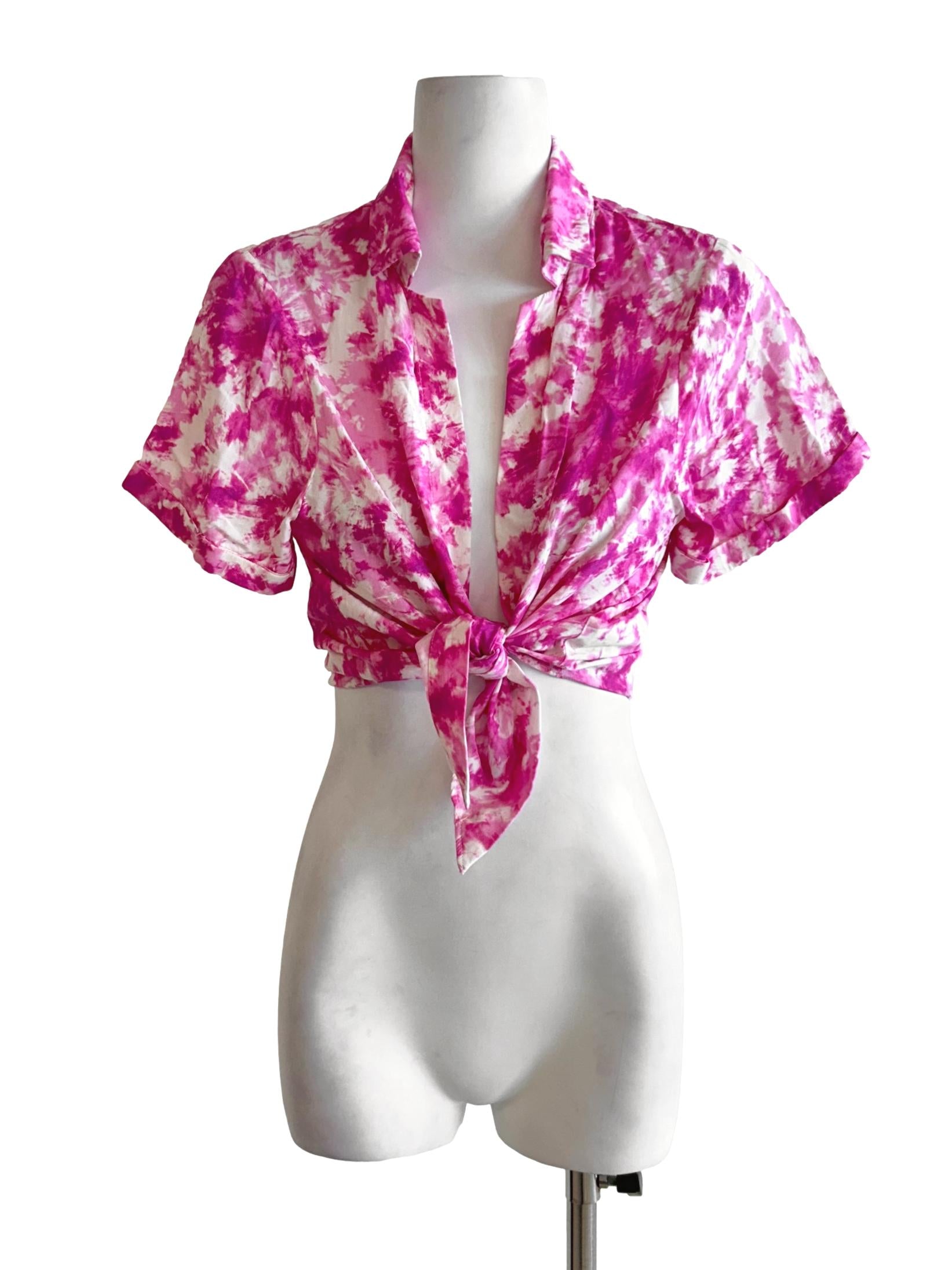 Magenta Pink Tie Dye Shirt