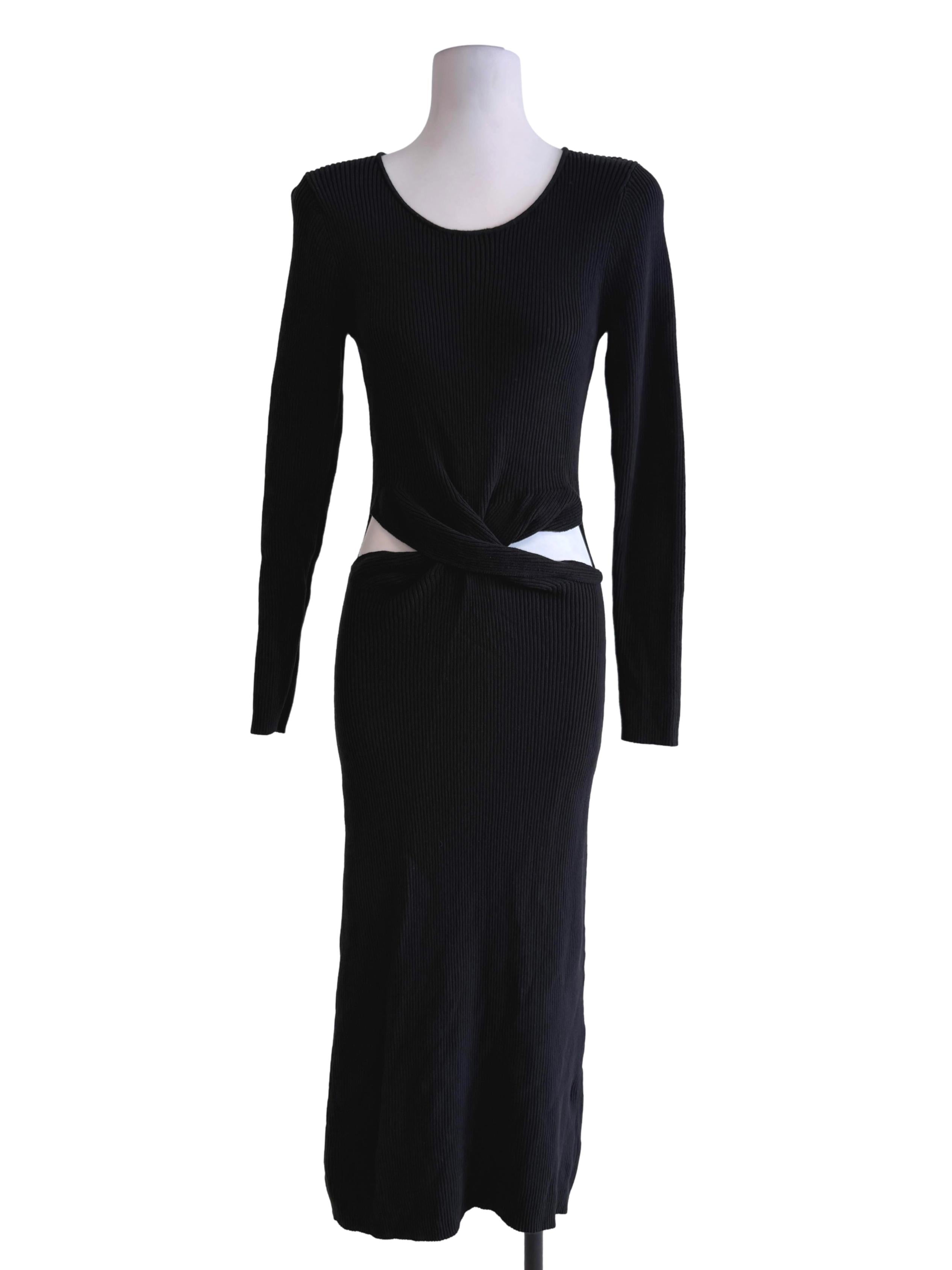 Black Fitted Textured Dress