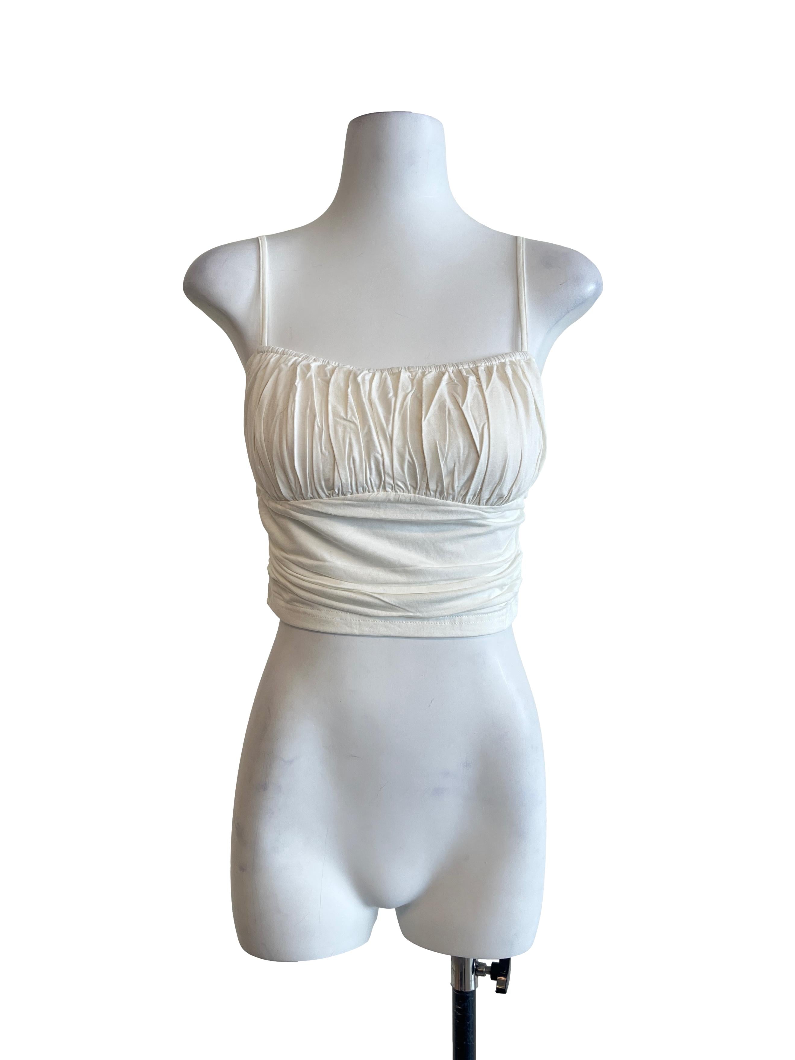Cream White Spaghetti Sleeveless Top