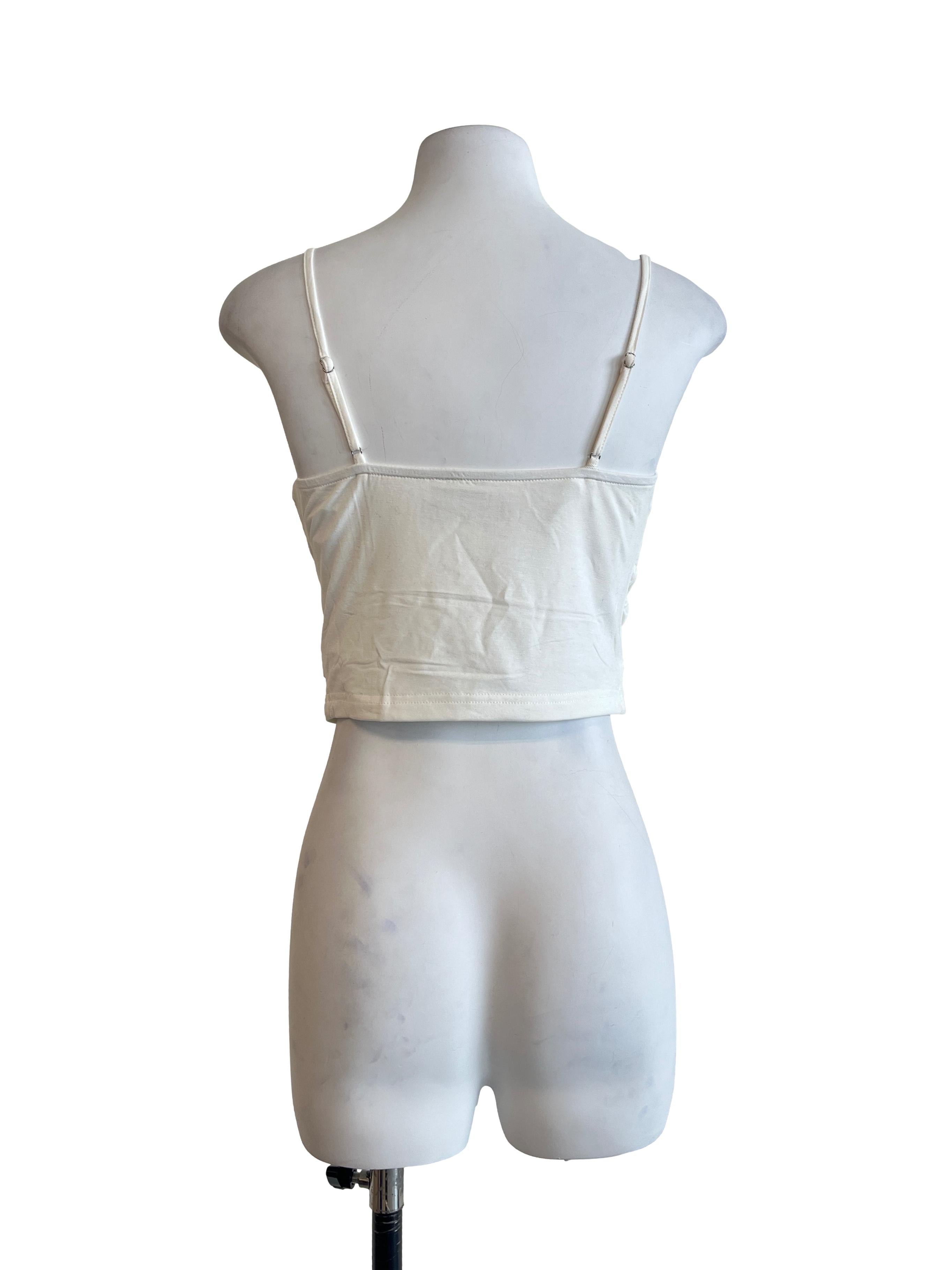 Cream White Spaghetti Sleeveless Top