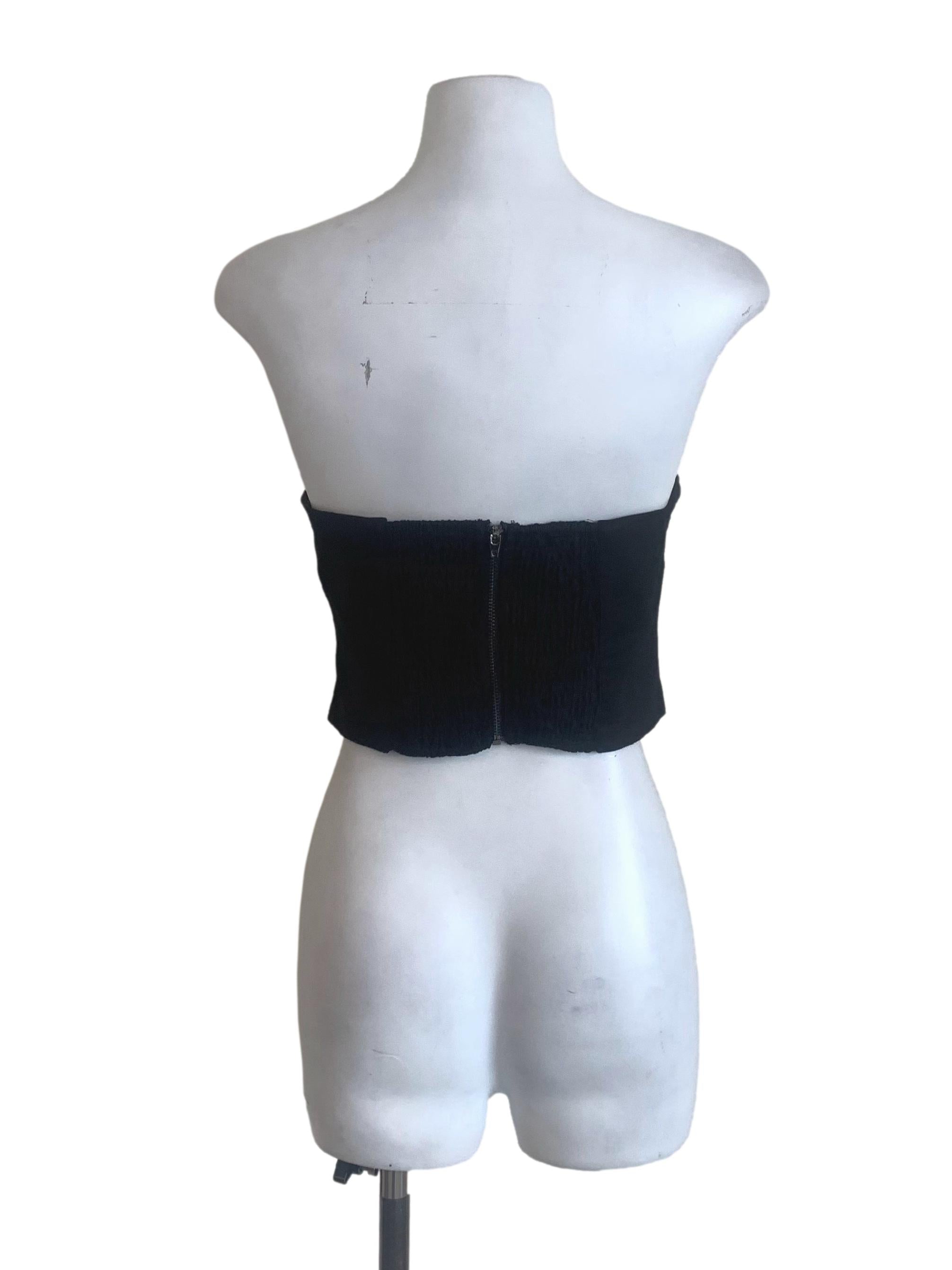 Crow Black Strapless Top TTR