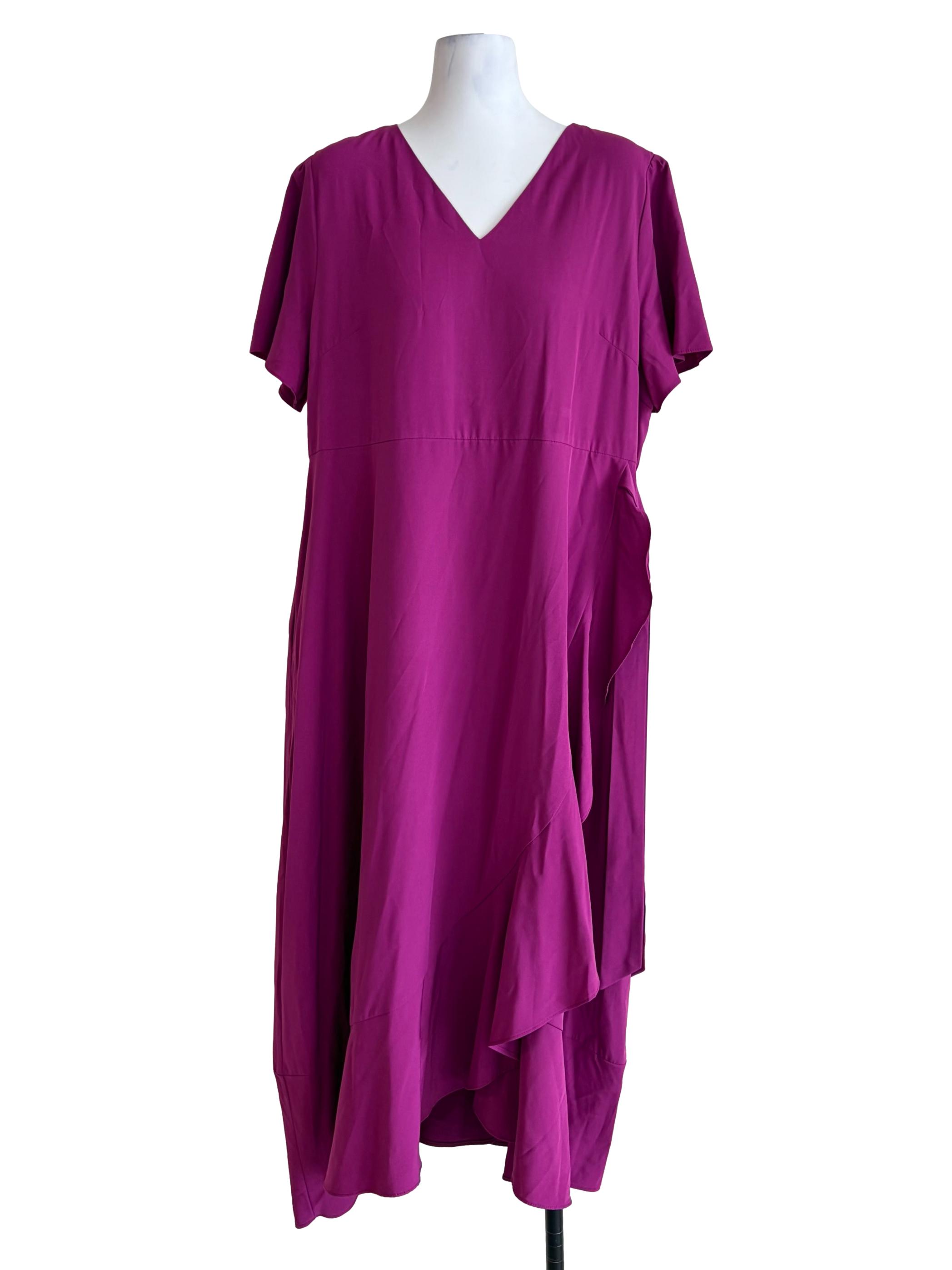 Magenta Pink Flare Shift Dress