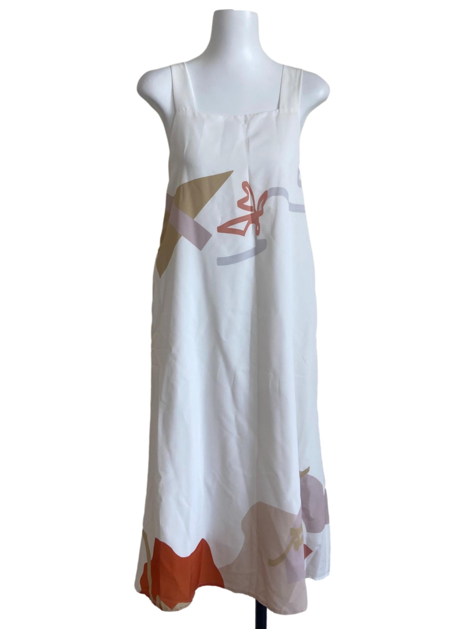 White Floral Print Shift Dress