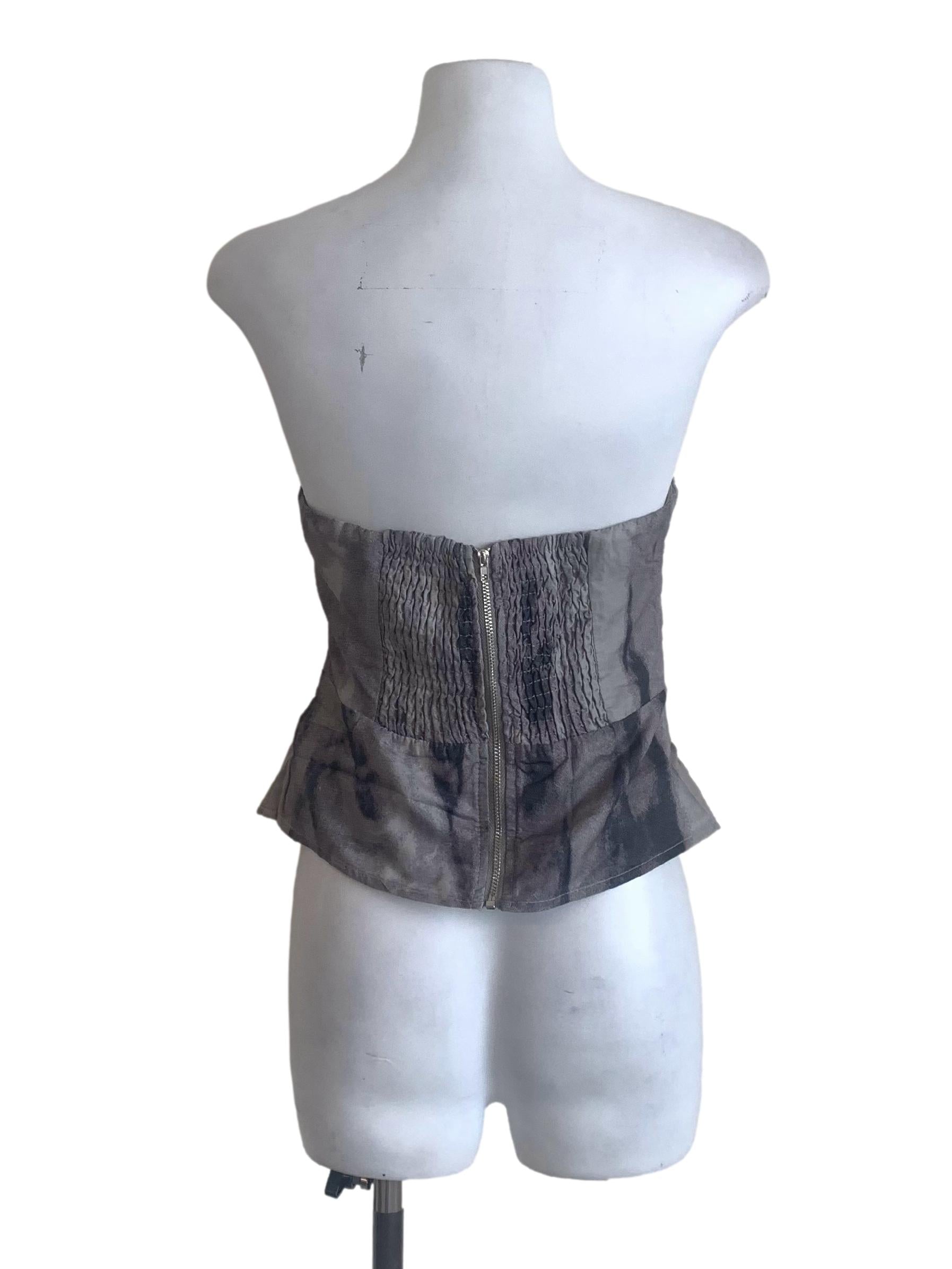 Dove Grey Pattern Strapless Top TTR