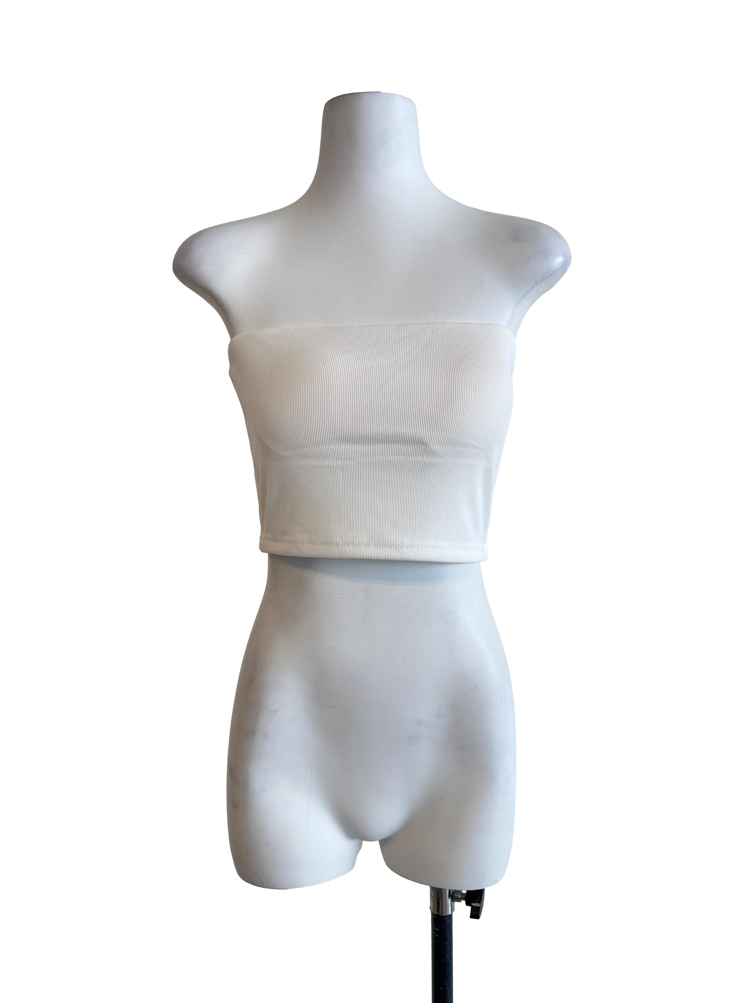 Off White Strapless Tank Top