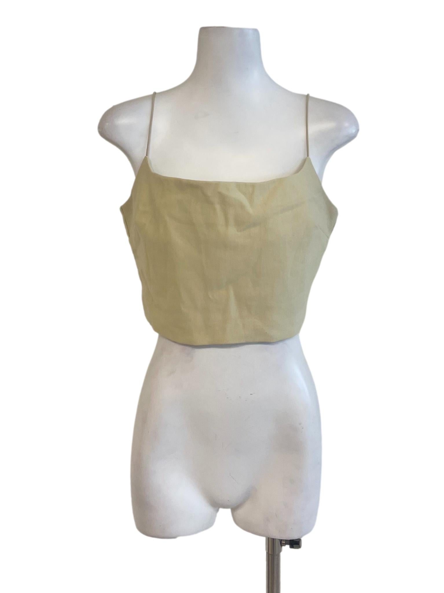 Yellow Parmesan Square Neck Bikini Top