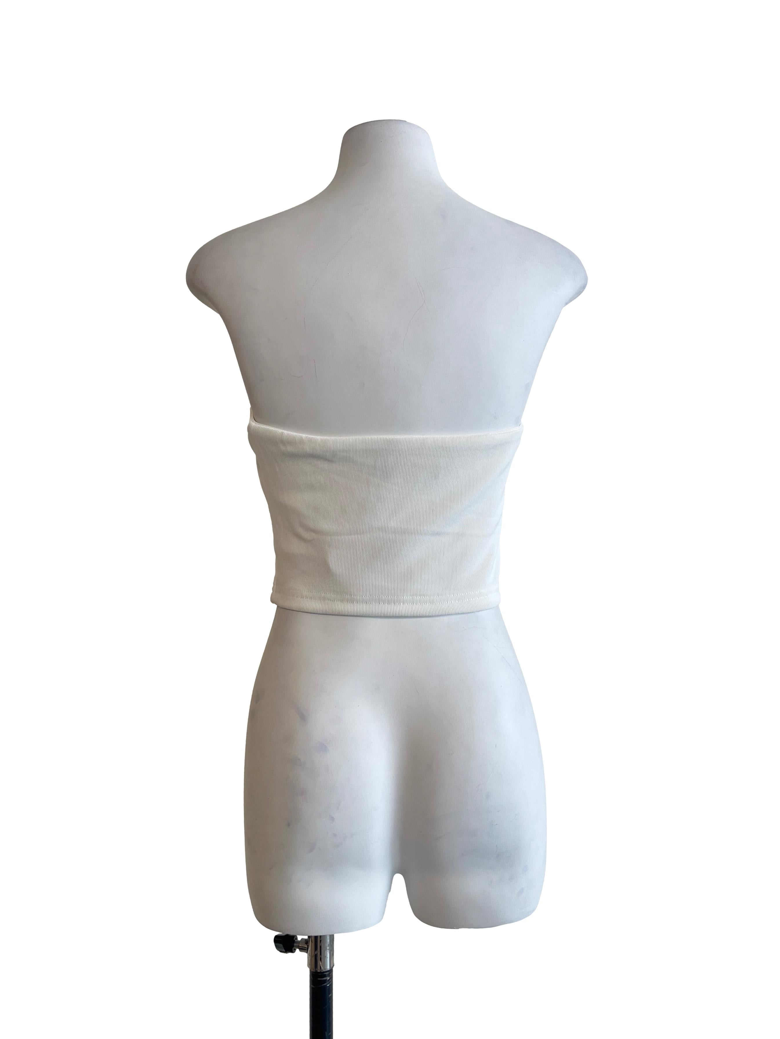 Off White Strapless Tank Top