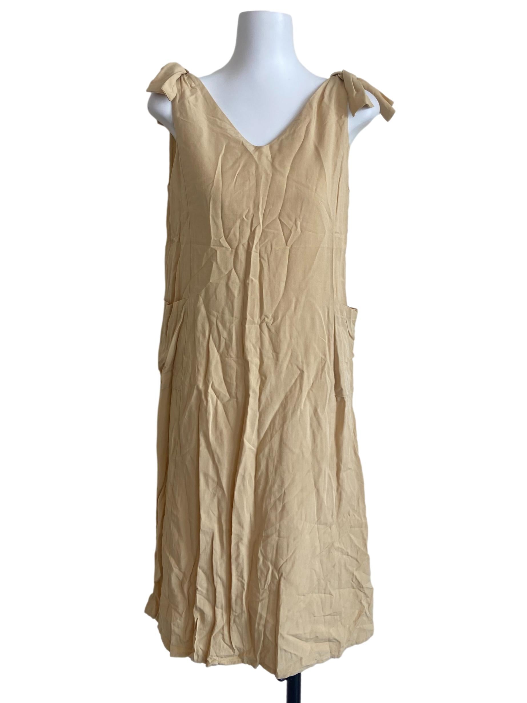 Blonde Yellow Sleeveless Apron Dress
