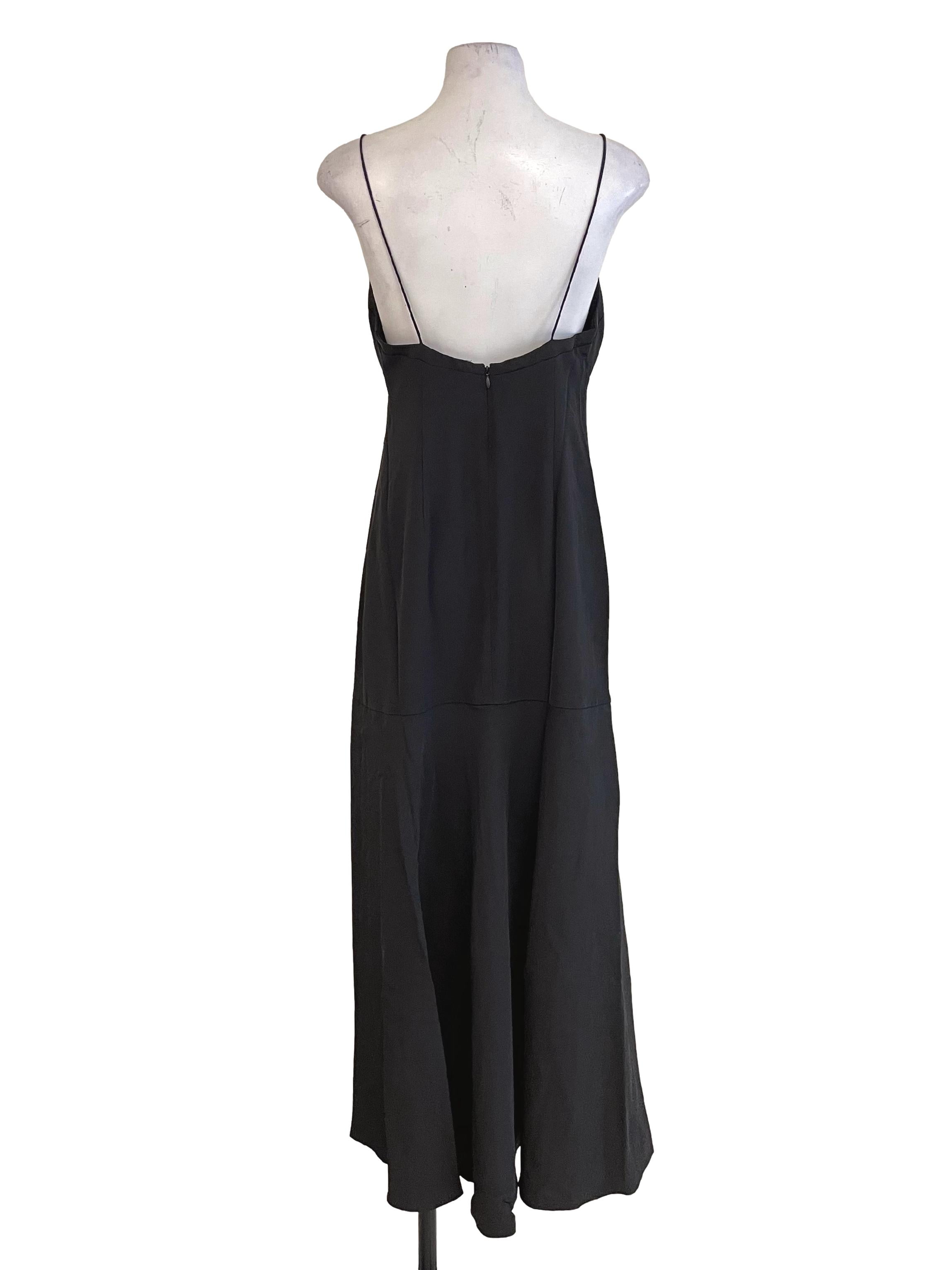 Black V Neck Drop Waist Dress LB