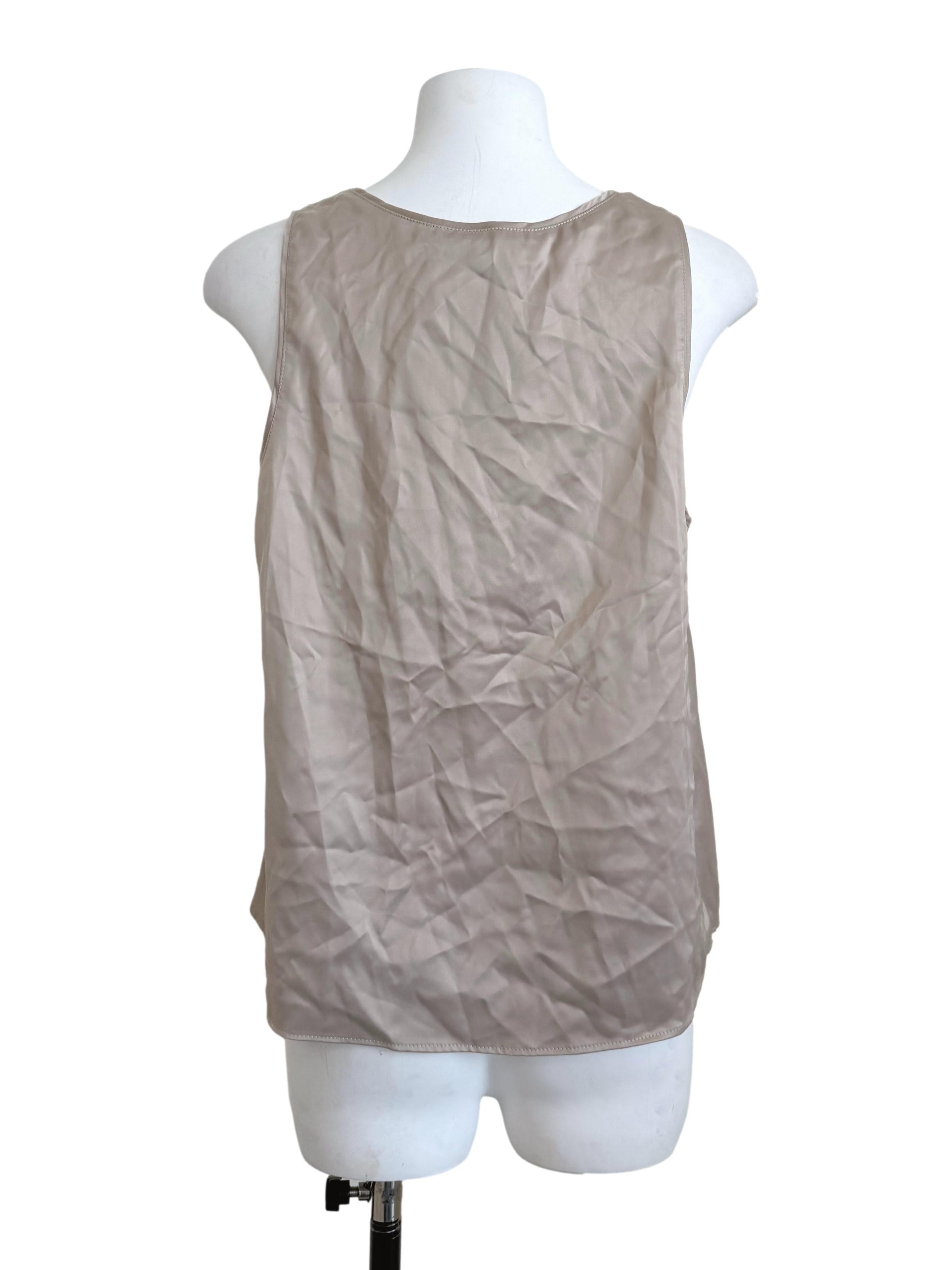 Bone Beige Satin Top LB